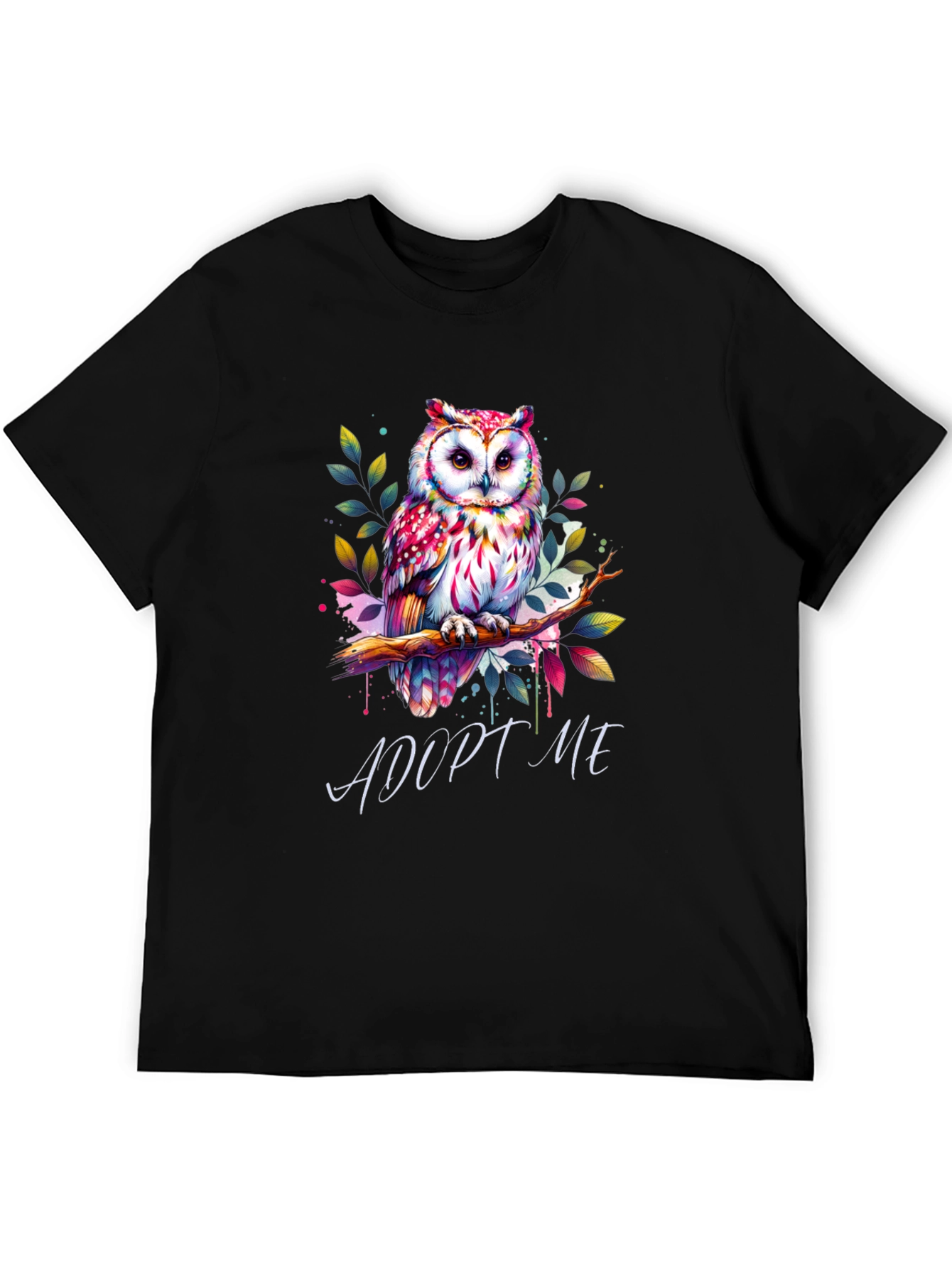 Adopt Me Owl Graphic Tee - Unique Colorful Design