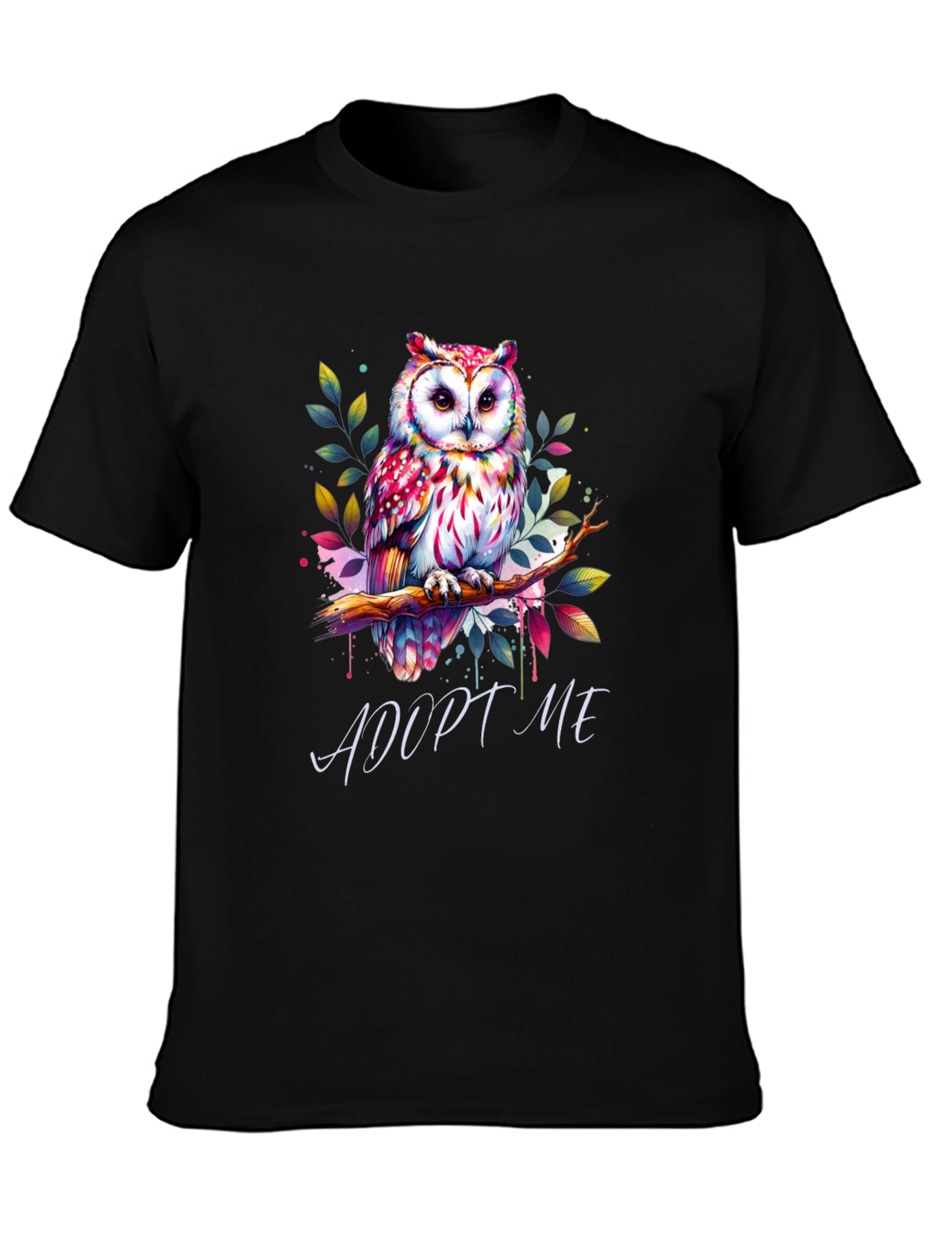 Adopt Me Owl Graphic Tee - Unique Colorful Design