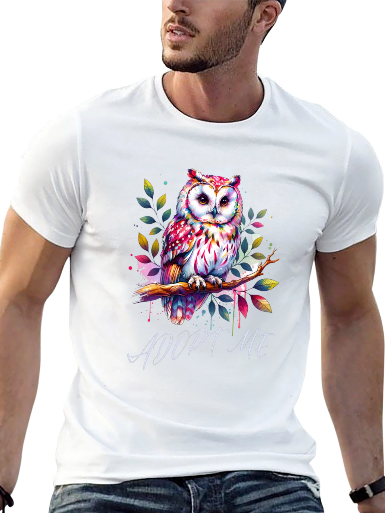 Adopt Me Owl Graphic Tee - Unique Colorful Design