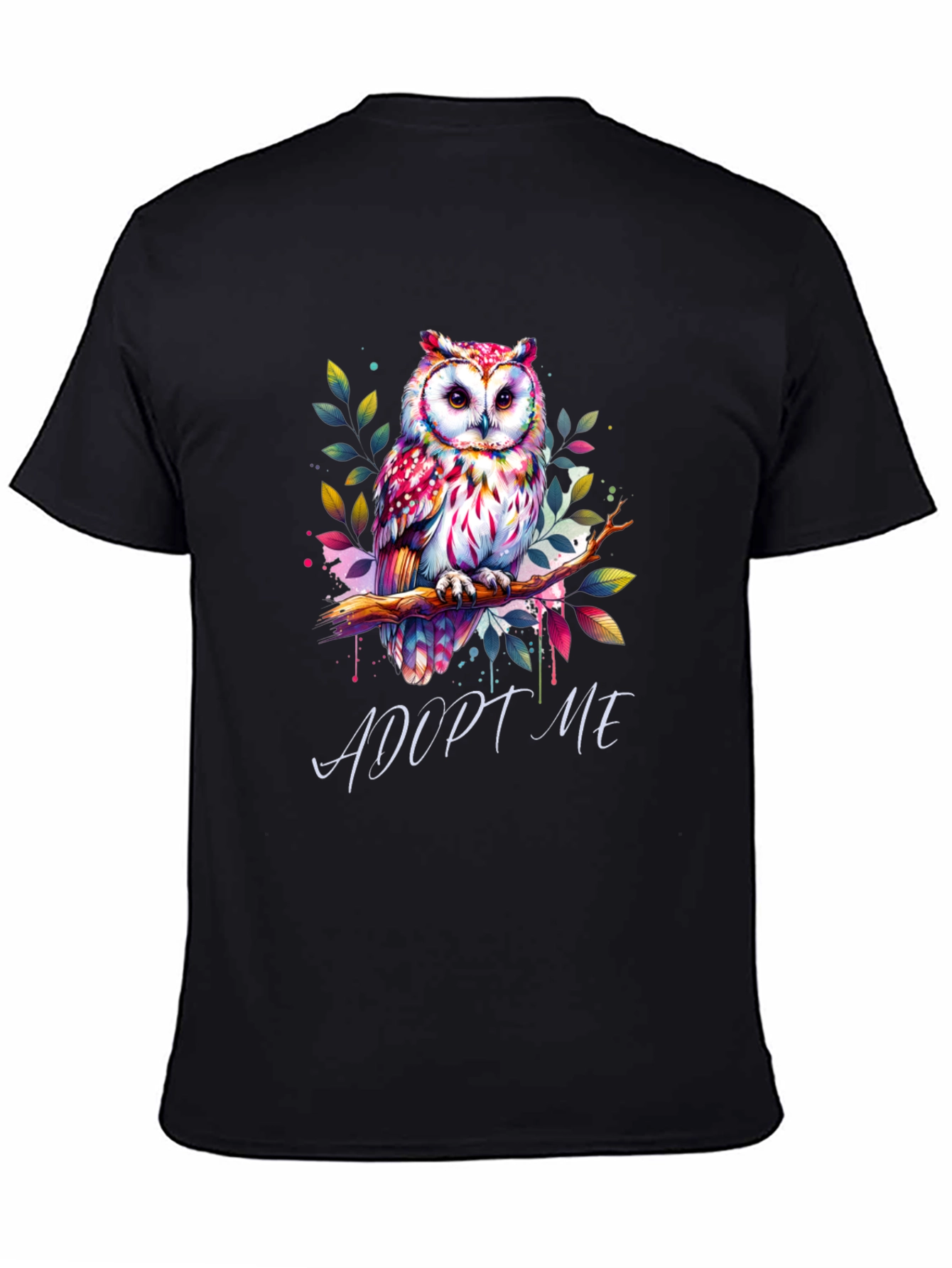 Adopt Me Owl Graphic Tee - Unique Colorful Design