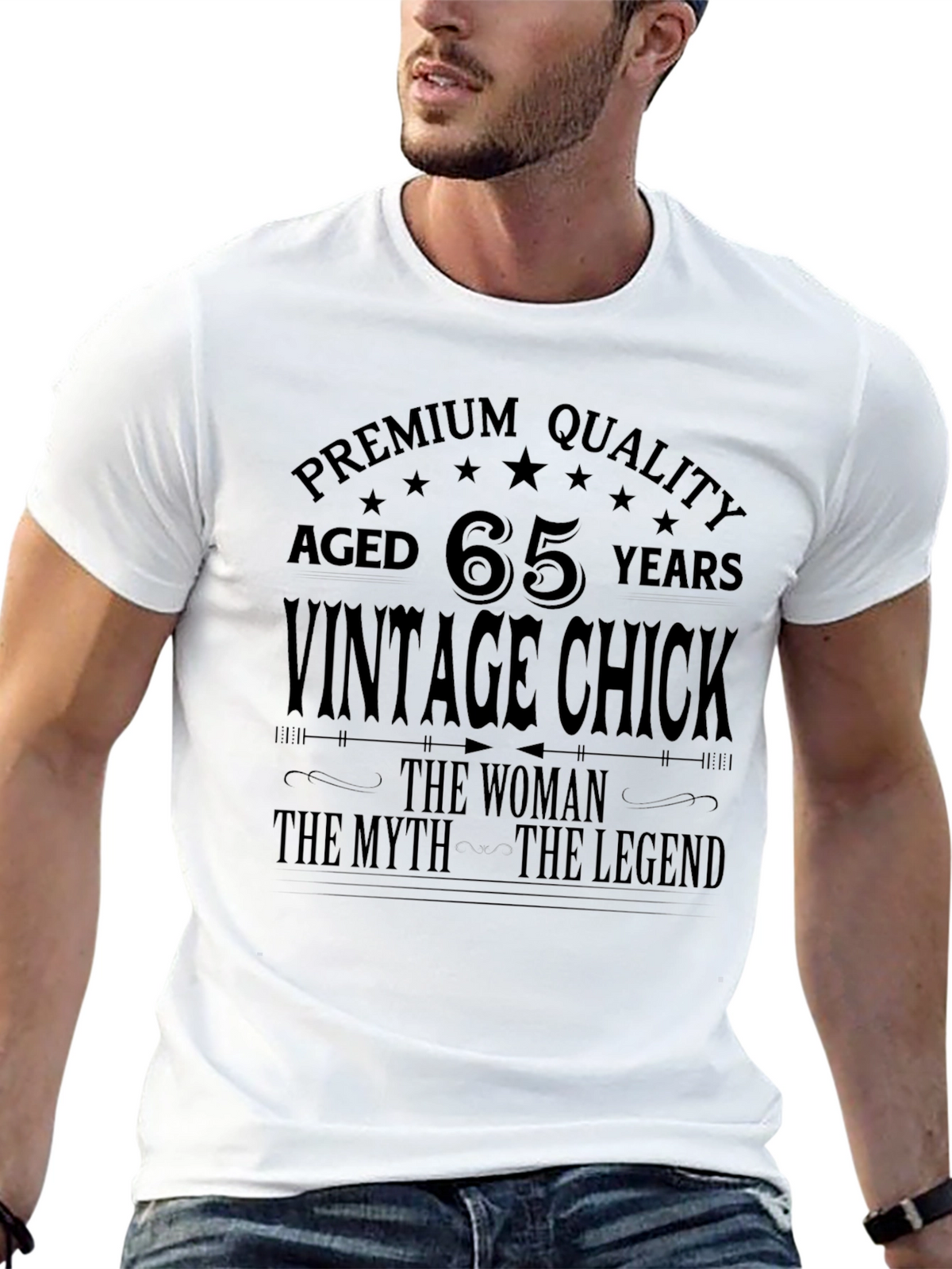 Vintage Chick 65th Birthday Premium Quality T-Shirt