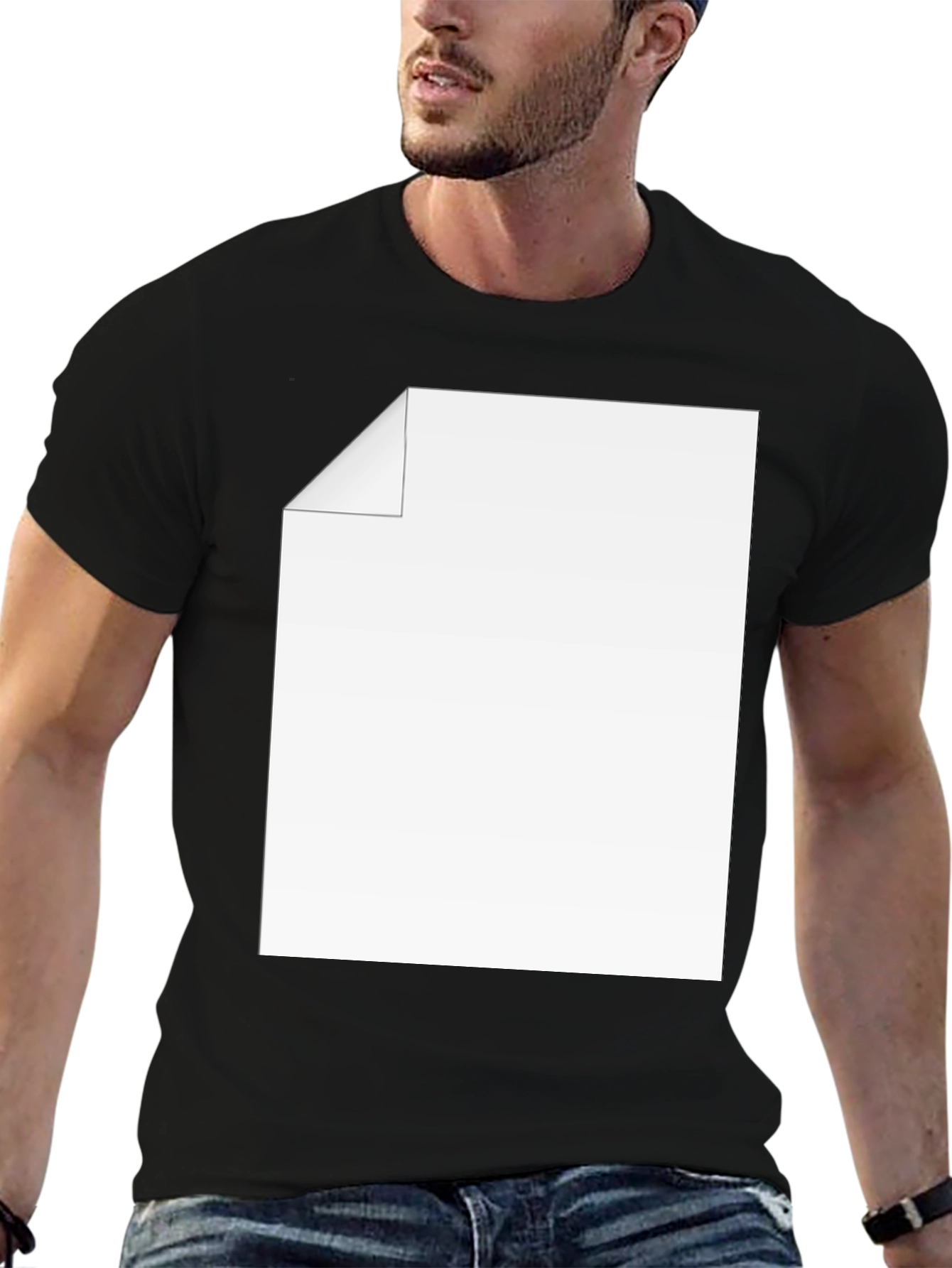 Mens Black Tee with Customizable Graphic
