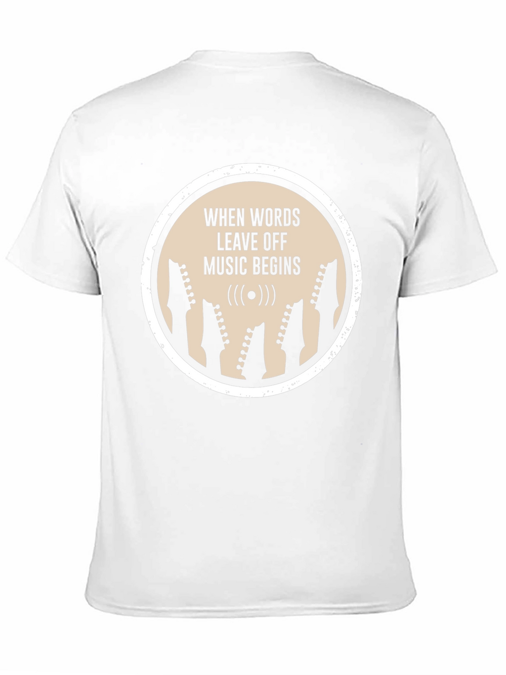 Music Begins T-Shirt | Guitar Head Silhouette Tee