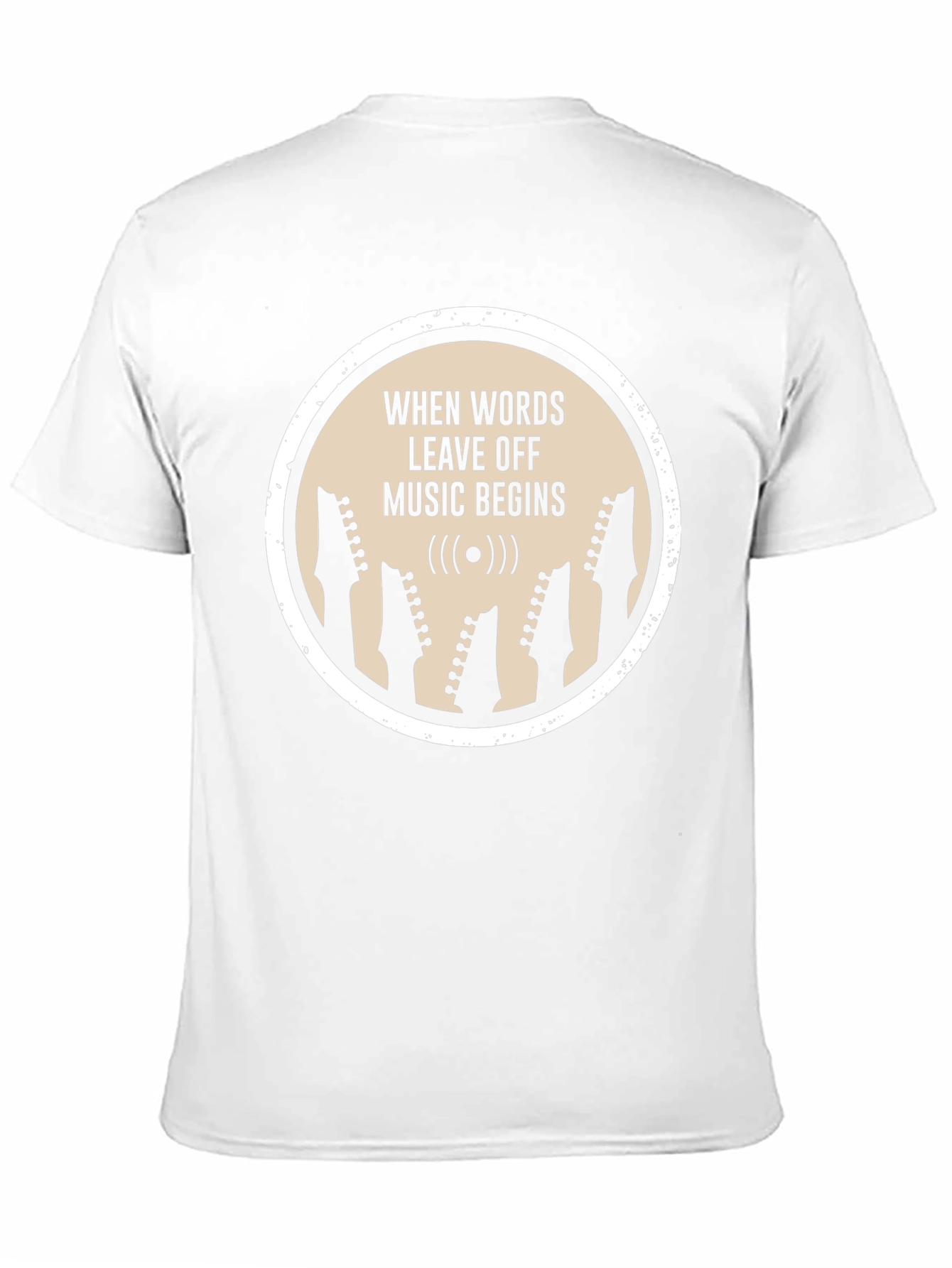 Music Begins T-Shirt | Guitar Head Silhouette Tee