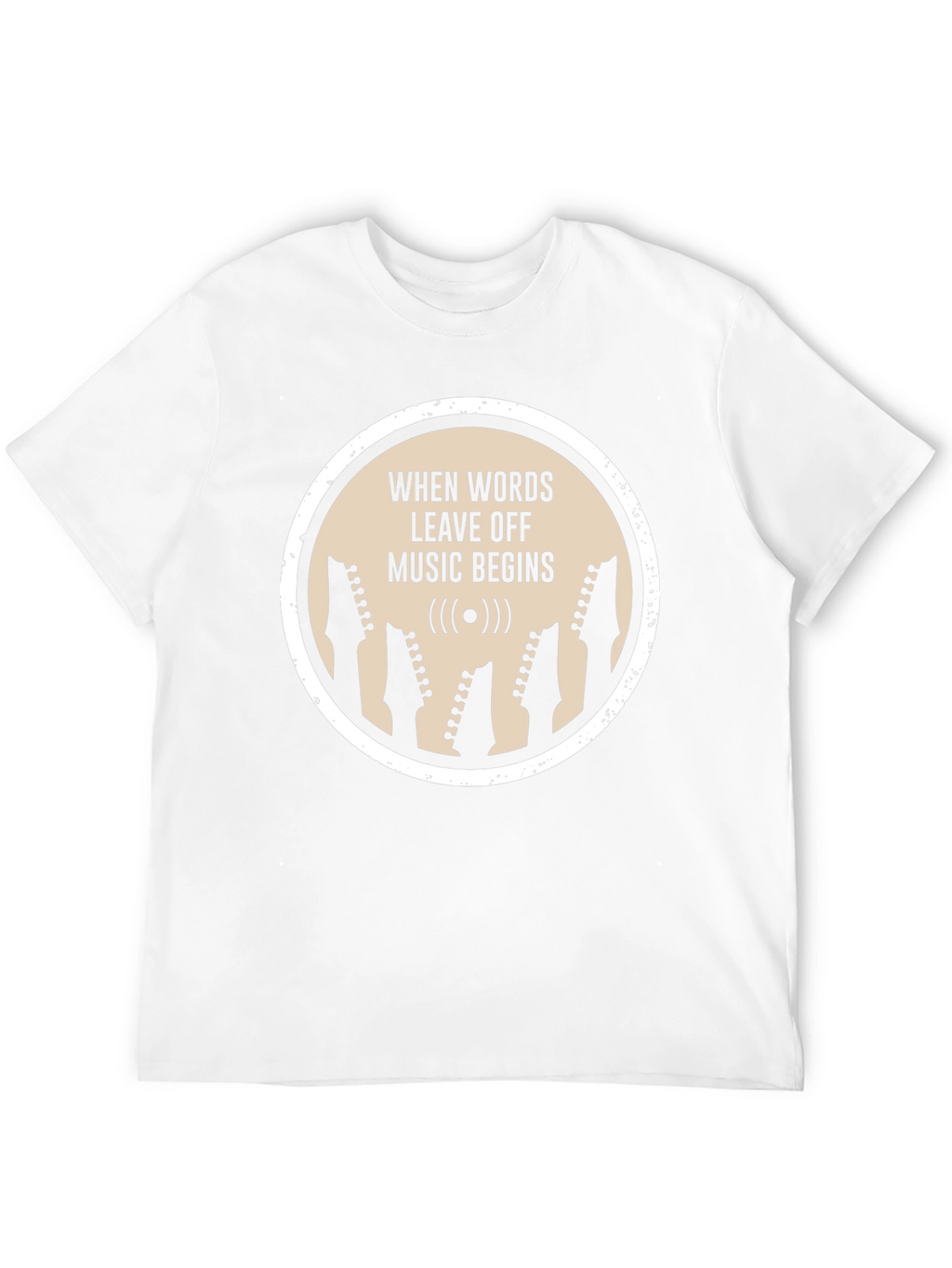 Music Begins T-Shirt | Guitar Head Silhouette Tee