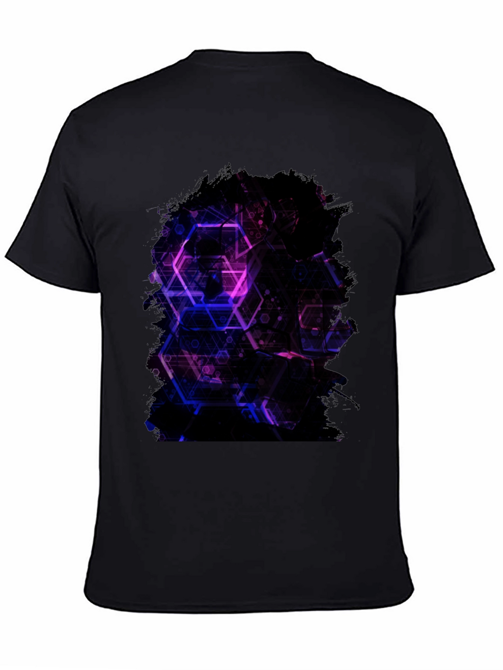 Geometric Print Black T-Shirt