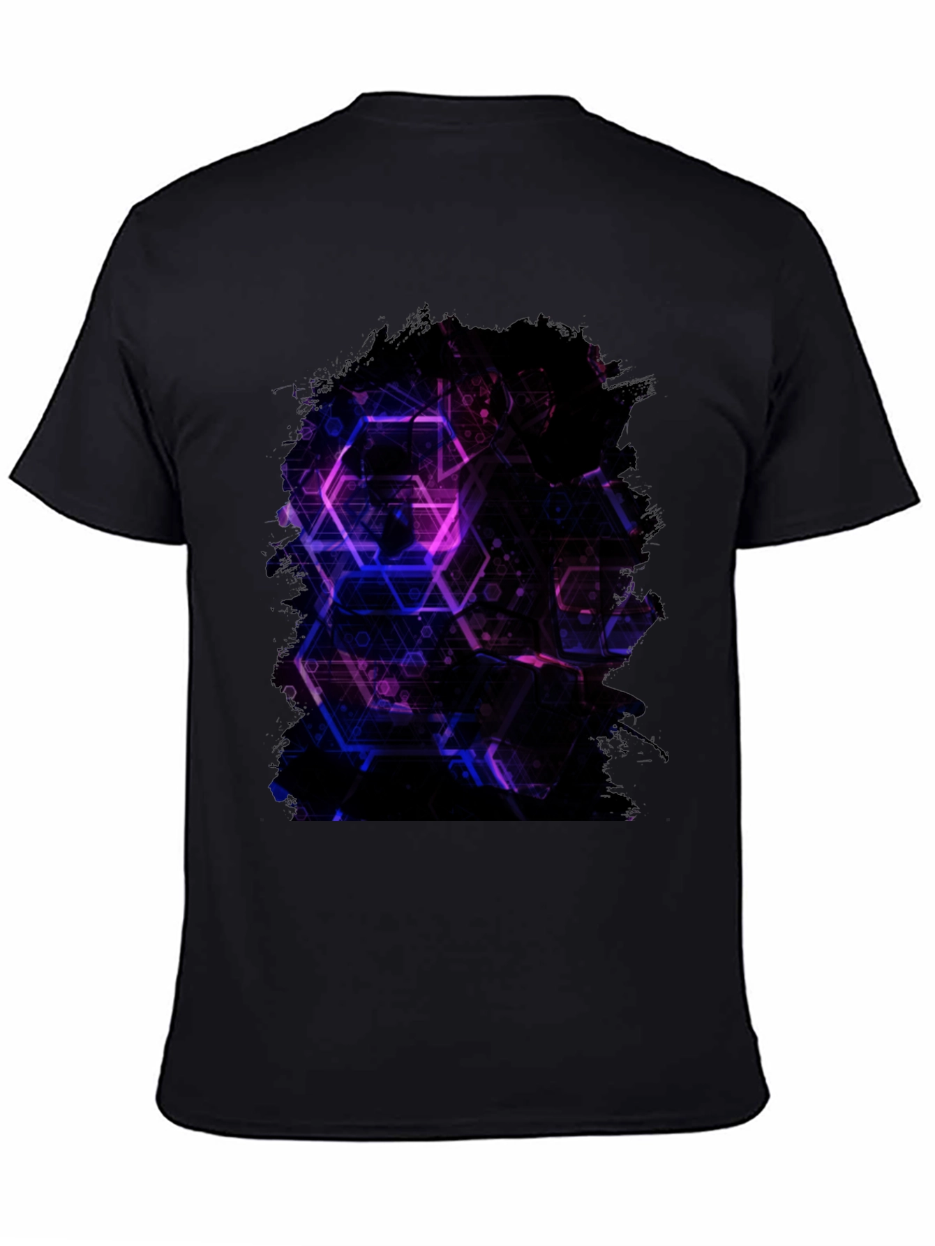 Geometric Print Black T-Shirt