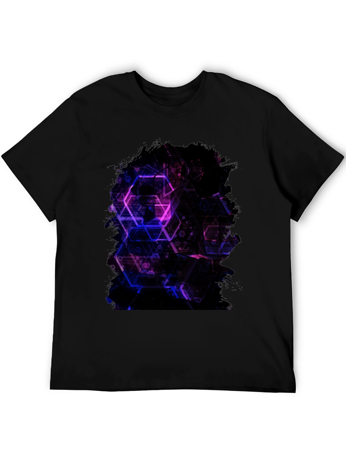 Geometric Print Black T-Shirt