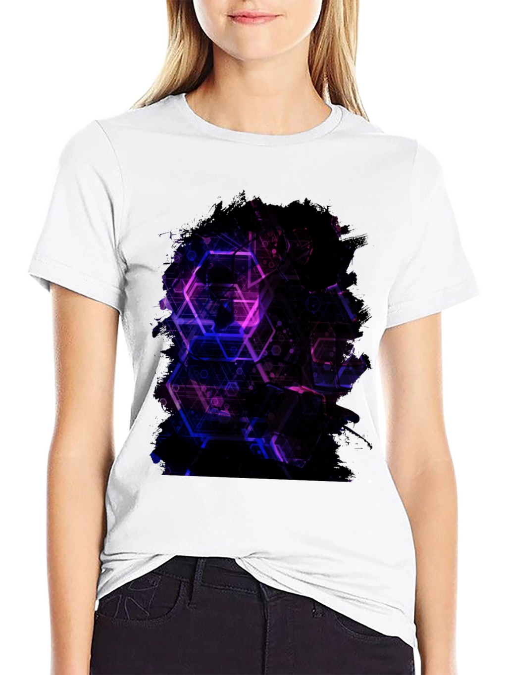 Geometric Print Black T-Shirt