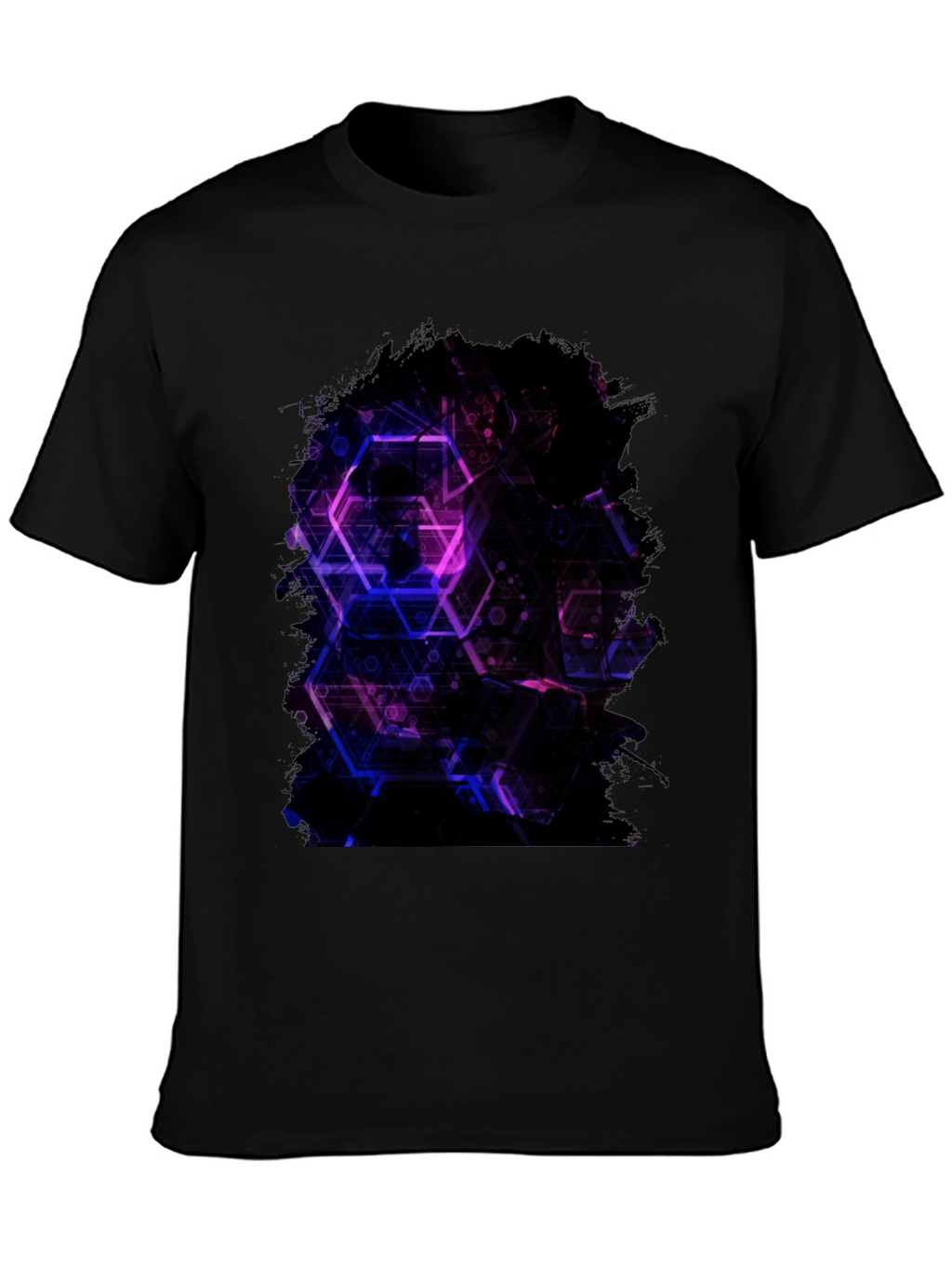Geometric Print Black T-Shirt