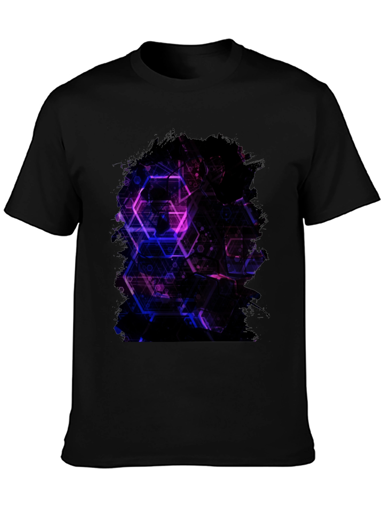 Geometric Print Black T-Shirt
