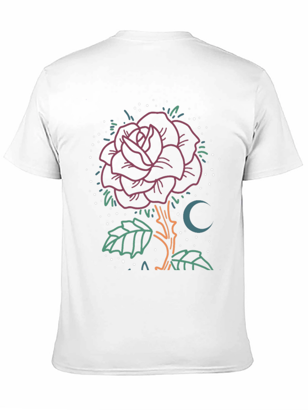 Rose & Moon Graphic Tee - Unique Design
