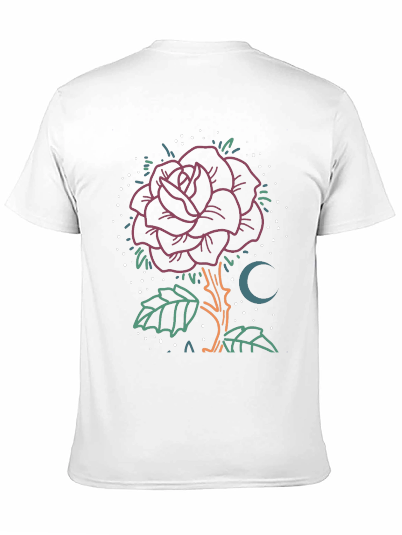 Rose & Moon Graphic Tee - Unique Design