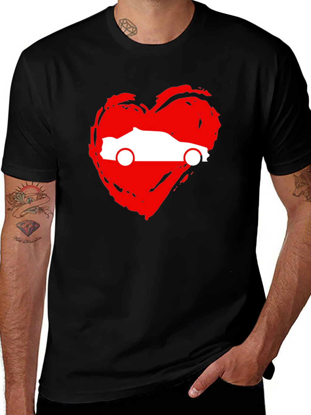 Car Love Heart T-Shirt - Graphic Tee