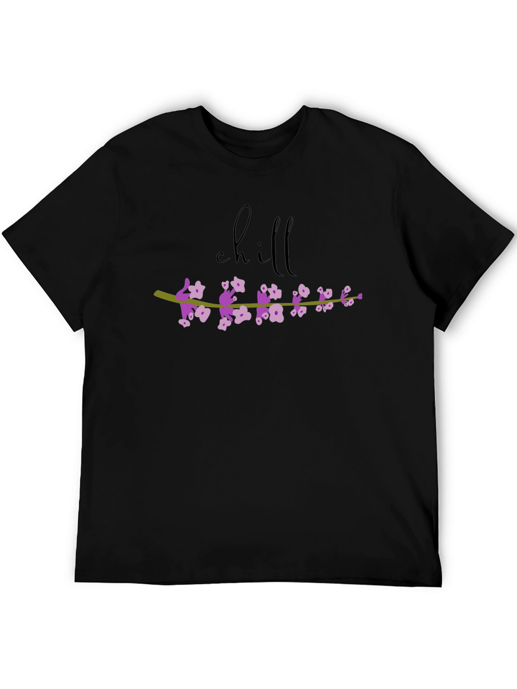 Chill Floral Graphic Tee - Black Cotton T-Shirt