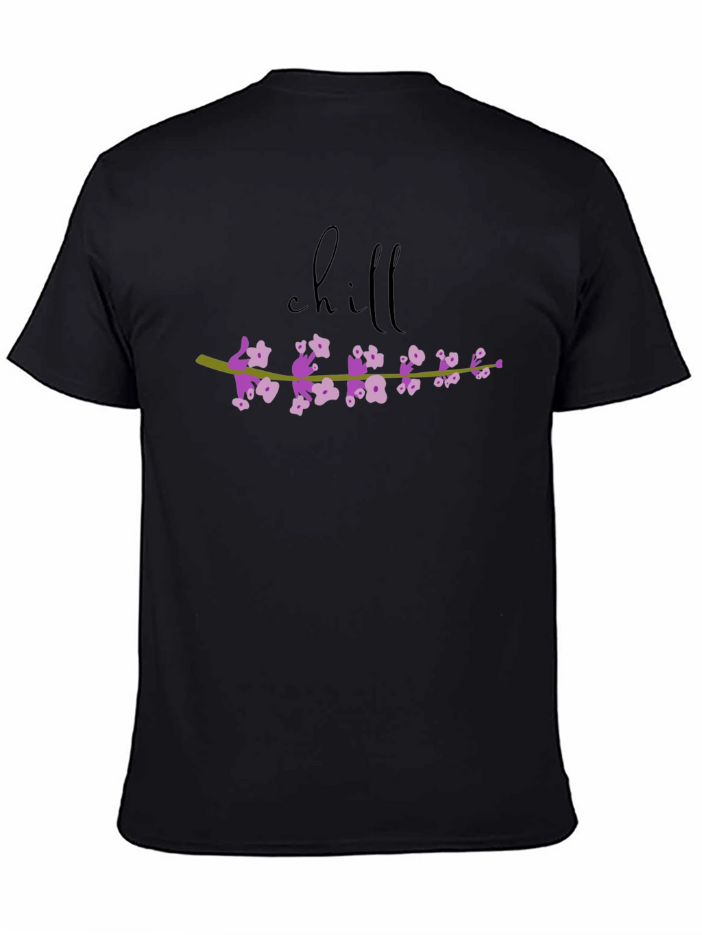 Chill Floral Graphic Tee - Black Cotton T-Shirt