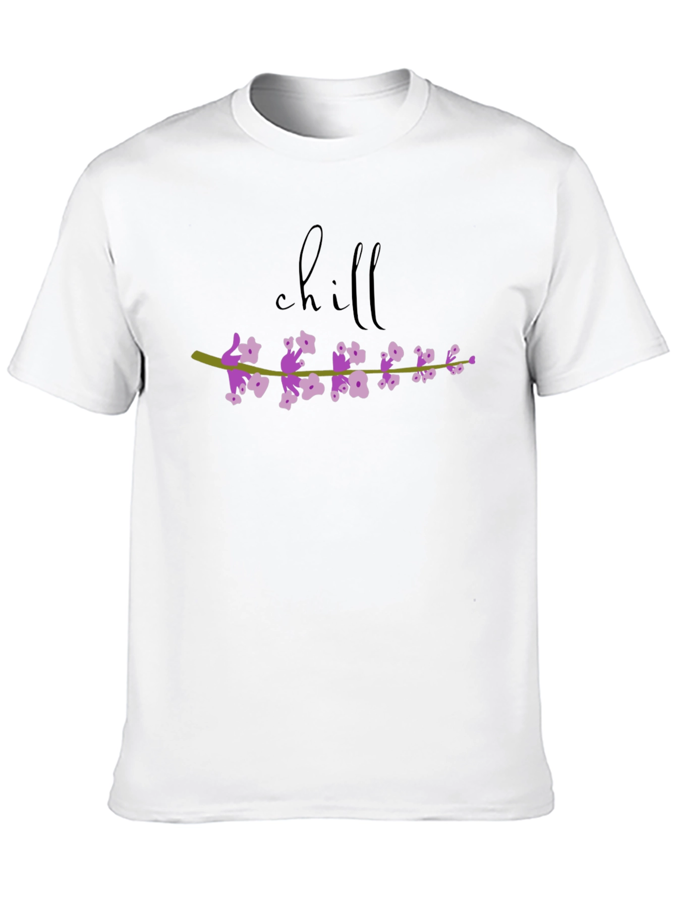 Chill Floral Graphic Tee - Black Cotton T-Shirt
