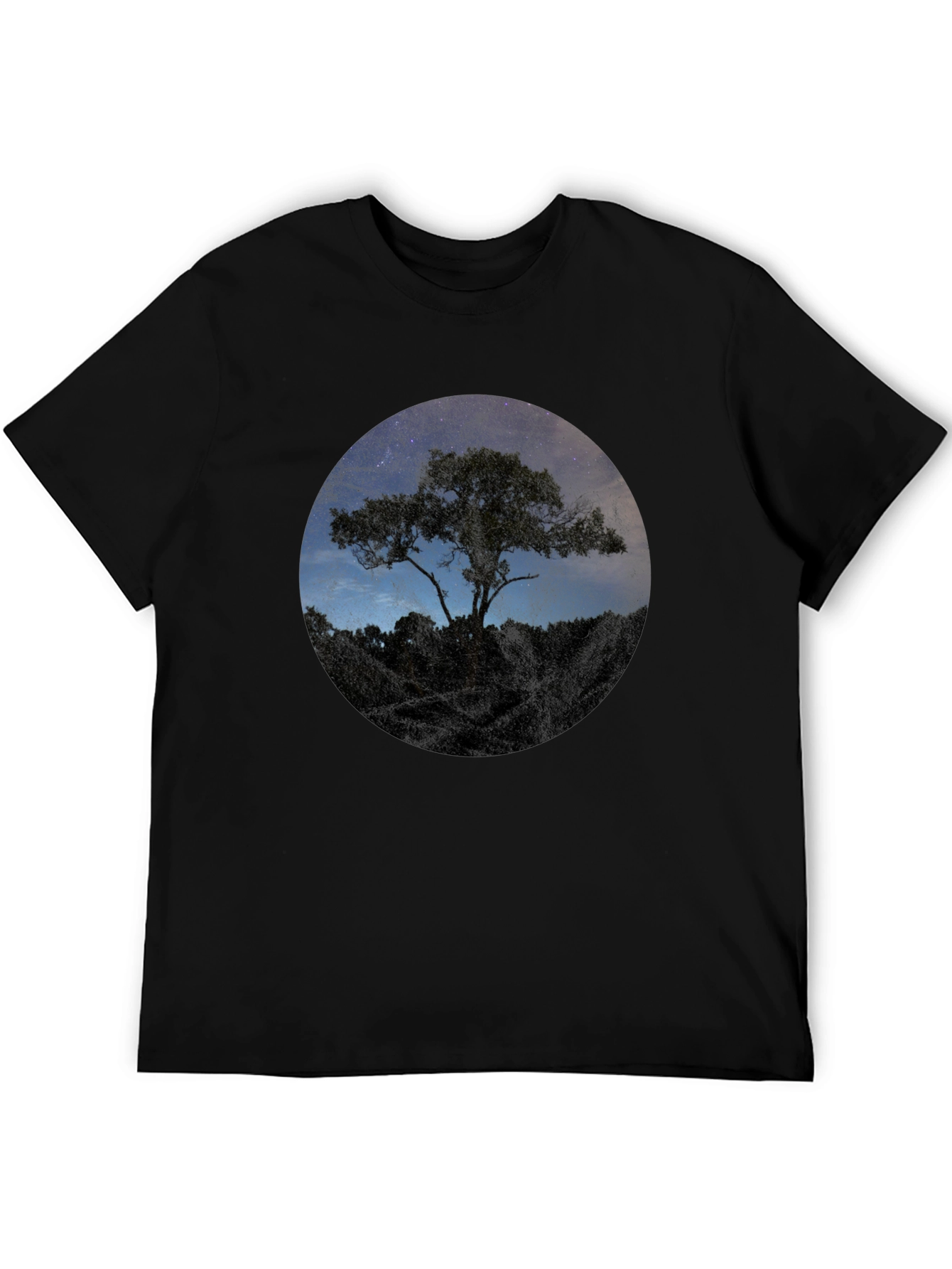 Starry Tree Graphic Black T-Shirt