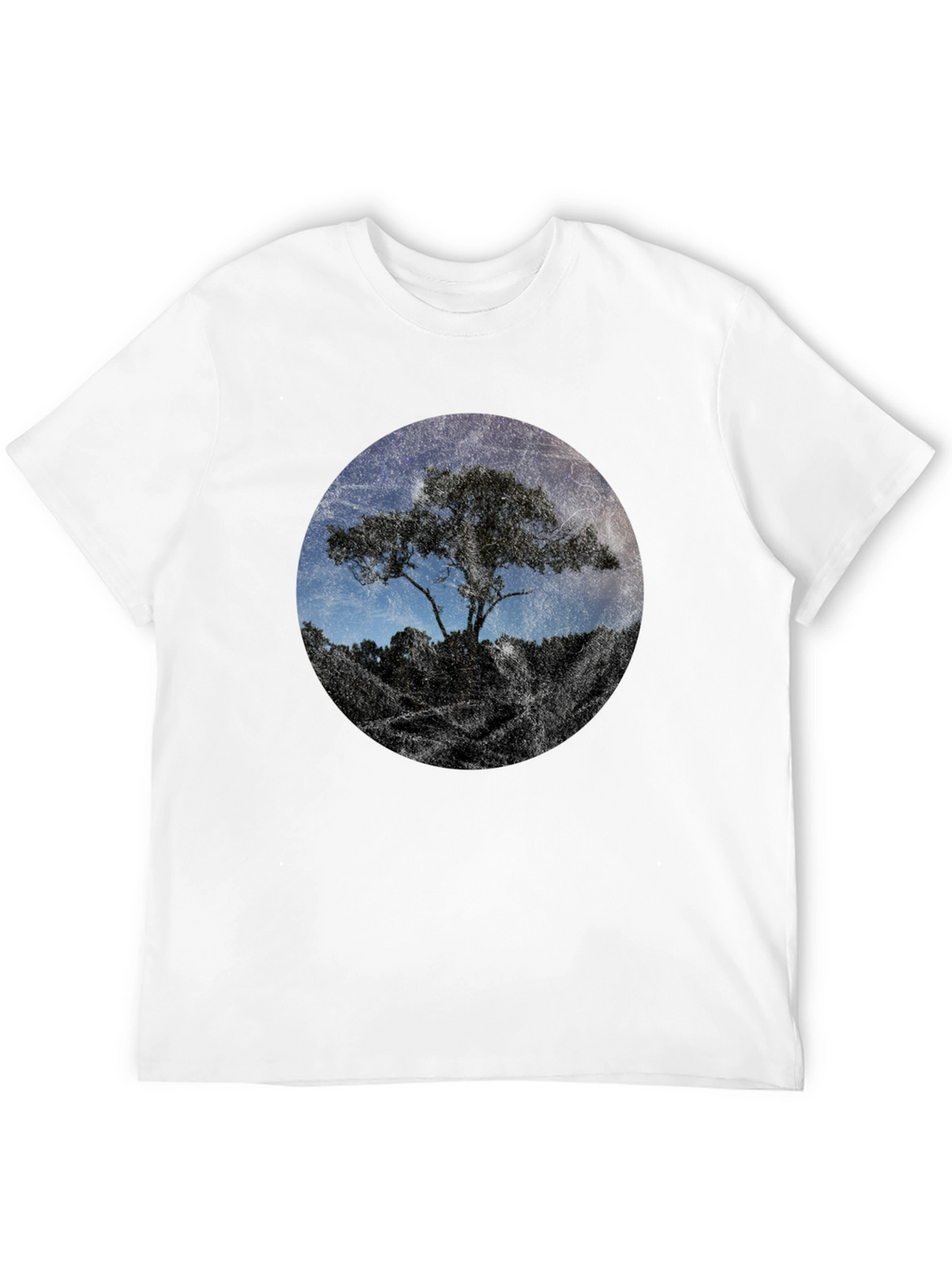 Starry Tree Graphic Black T-Shirt
