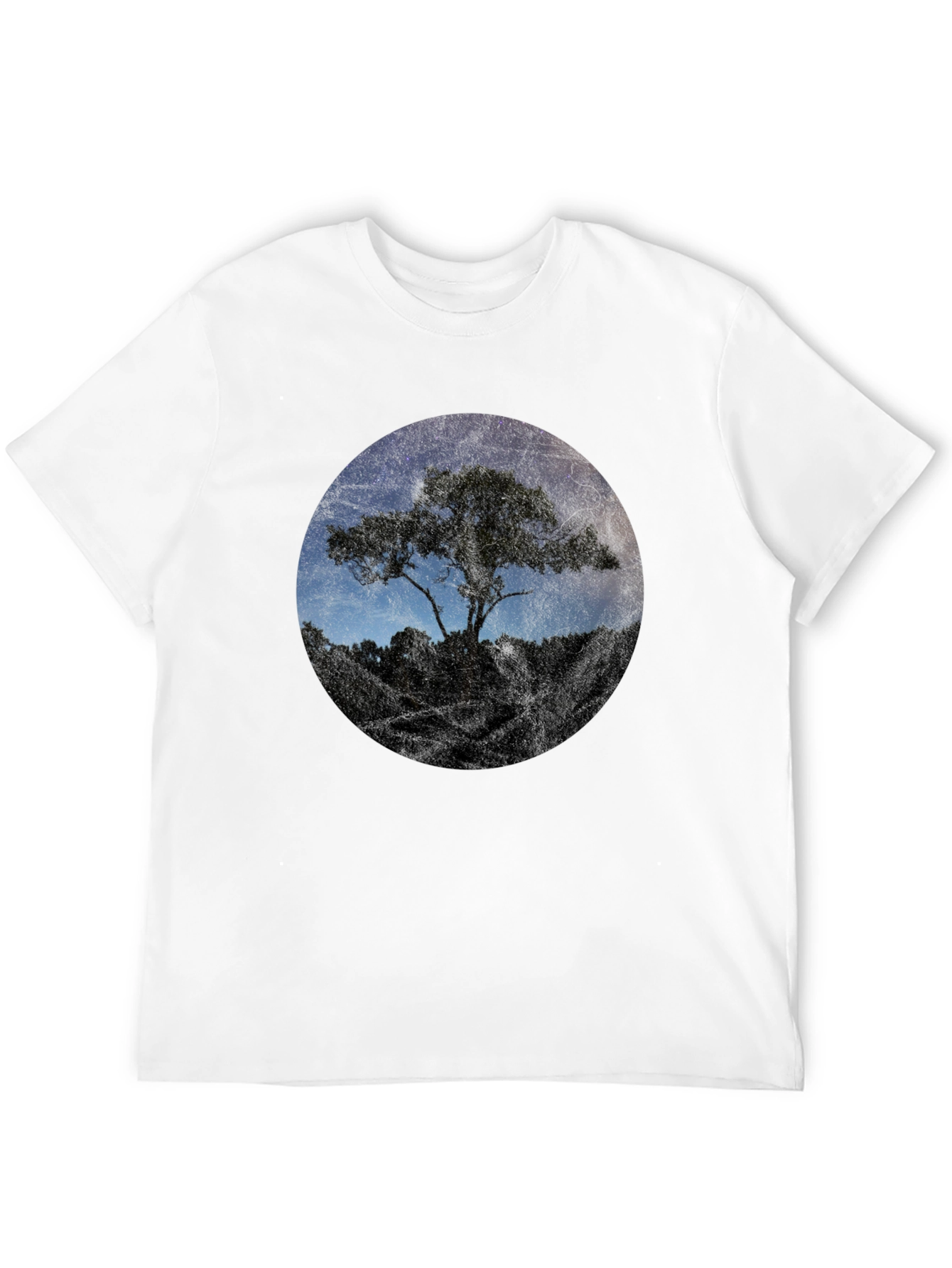 Starry Tree Graphic Black T-Shirt