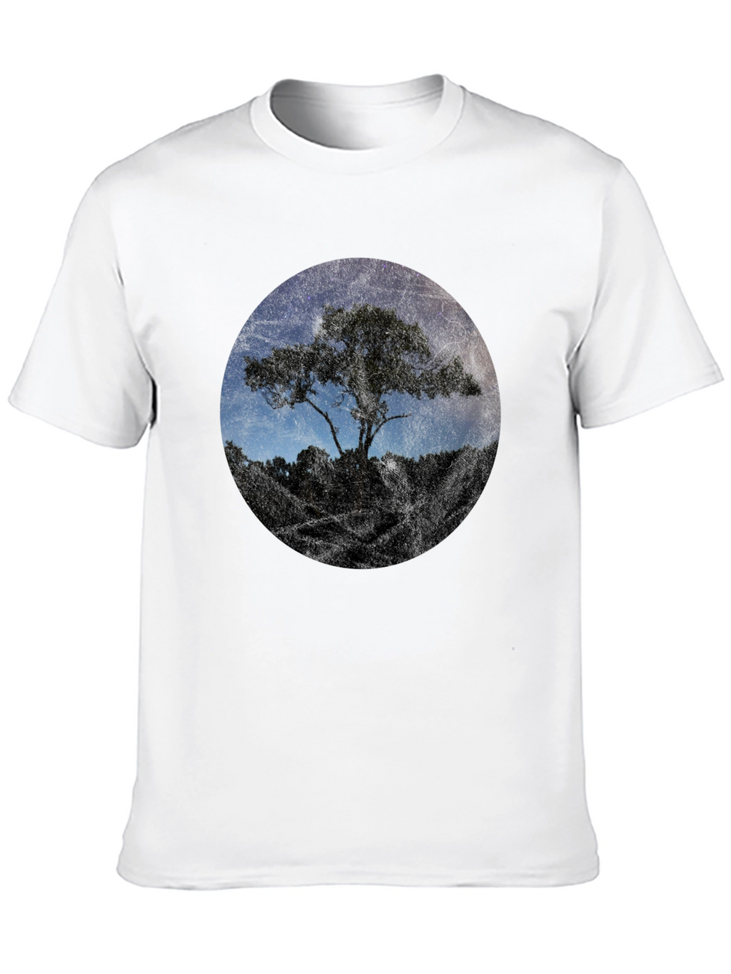 Starry Tree Graphic Black T-Shirt