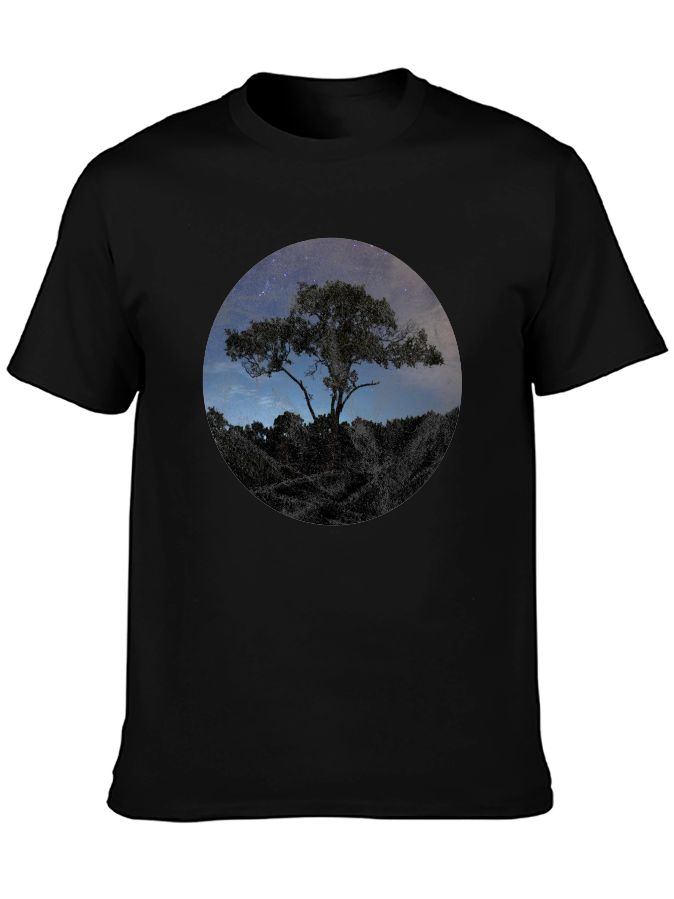 Starry Tree Graphic Black T-Shirt