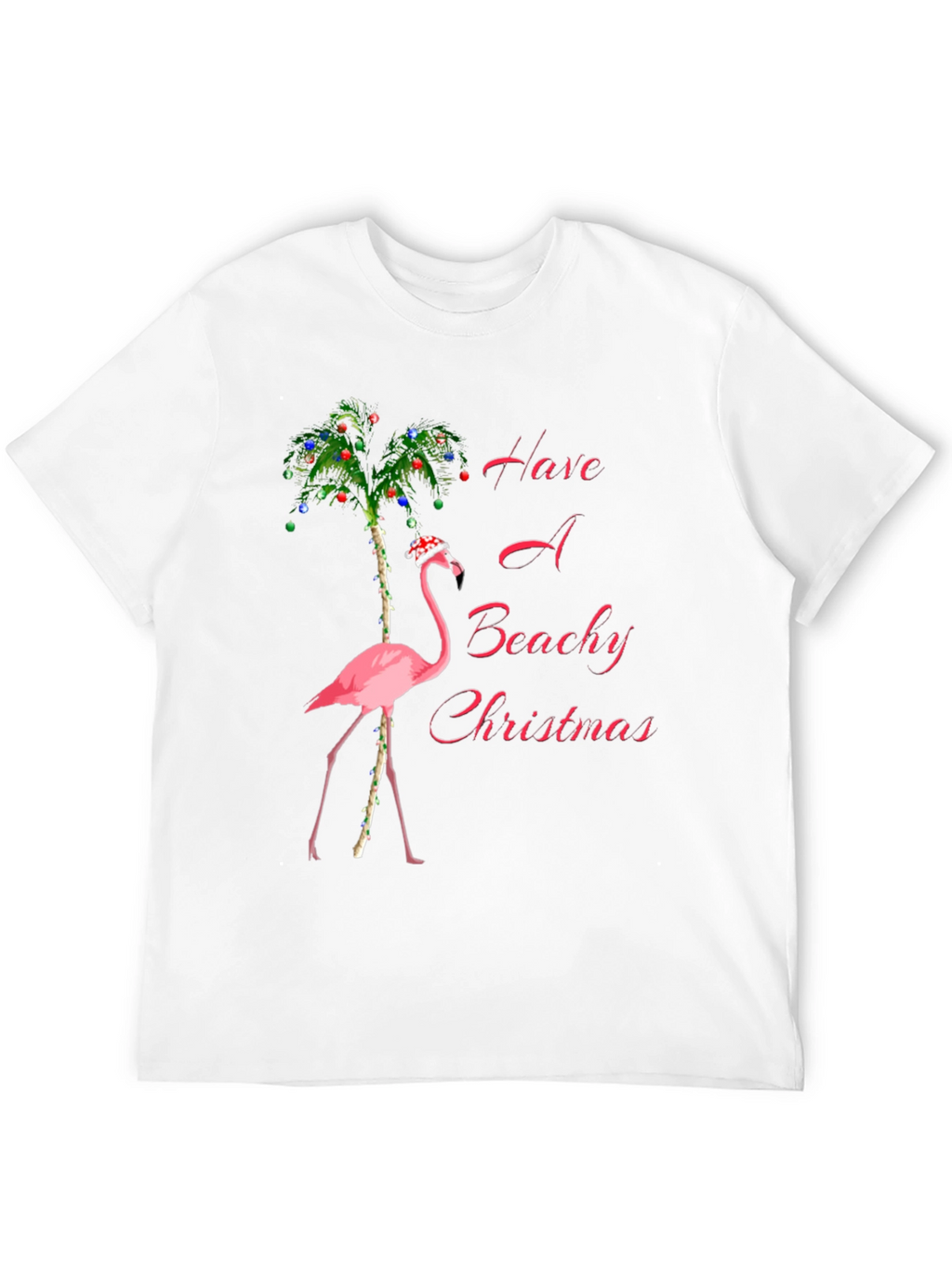 Beachy Christmas Flamingo Graphic Tee