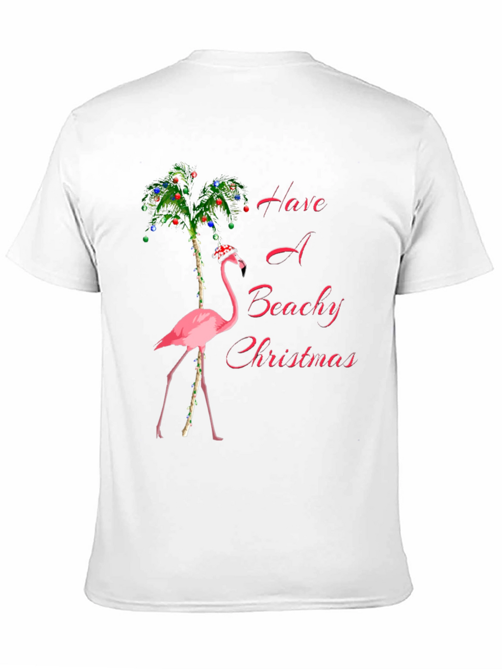 Beachy Christmas Flamingo Graphic Tee