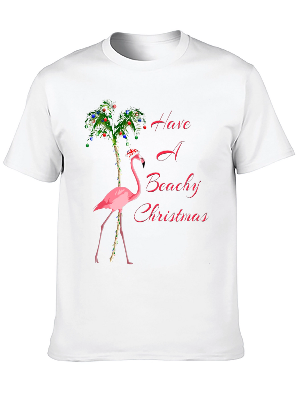 Beachy Christmas Flamingo Graphic Tee