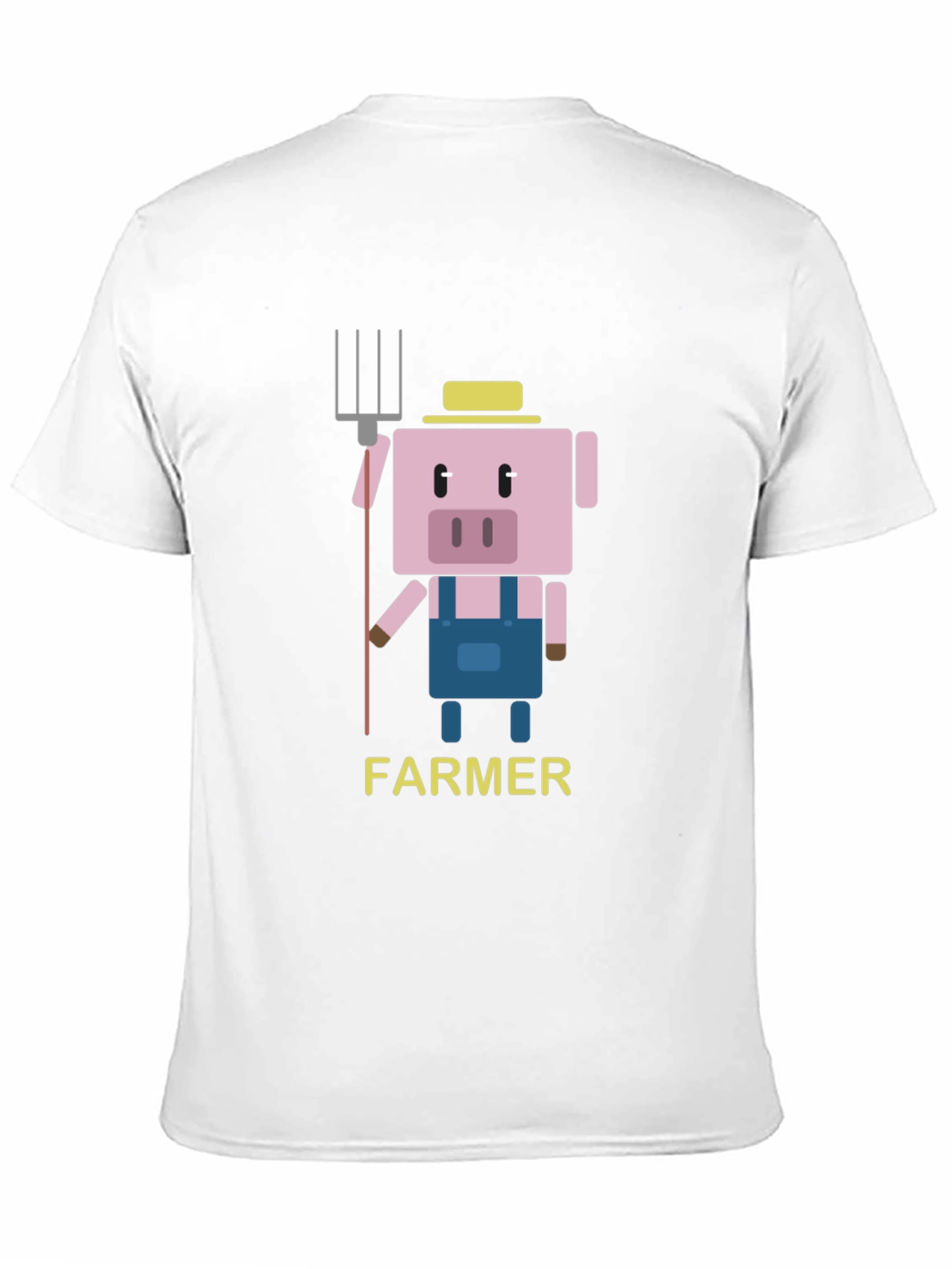 Farmer Pig Graphic T-Shirt - Fun Cartoon Design