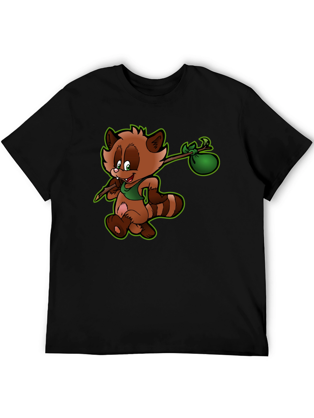 Cartoon Raccoon Graphic Tee