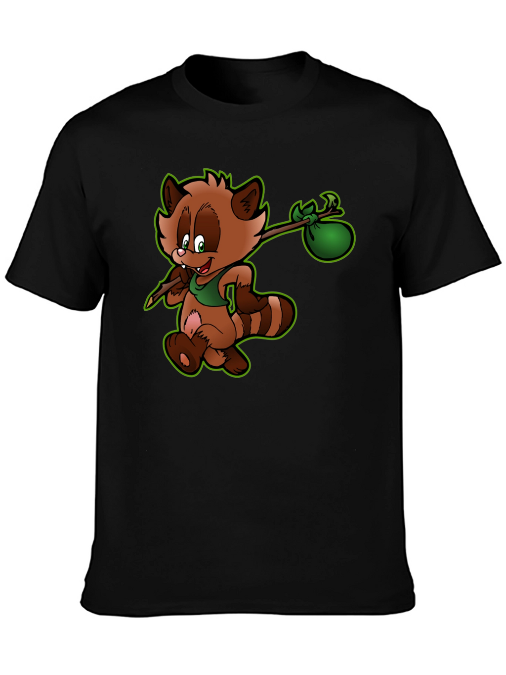 Cartoon Raccoon Graphic Tee