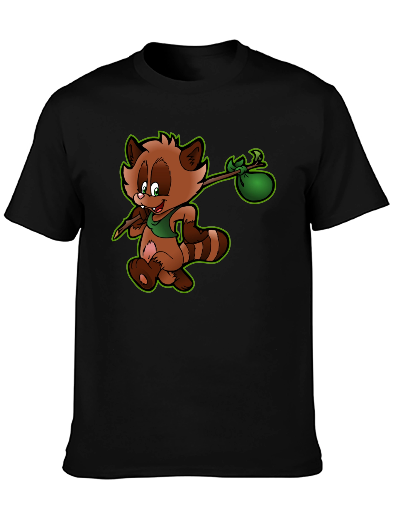 Cartoon Raccoon Graphic Tee