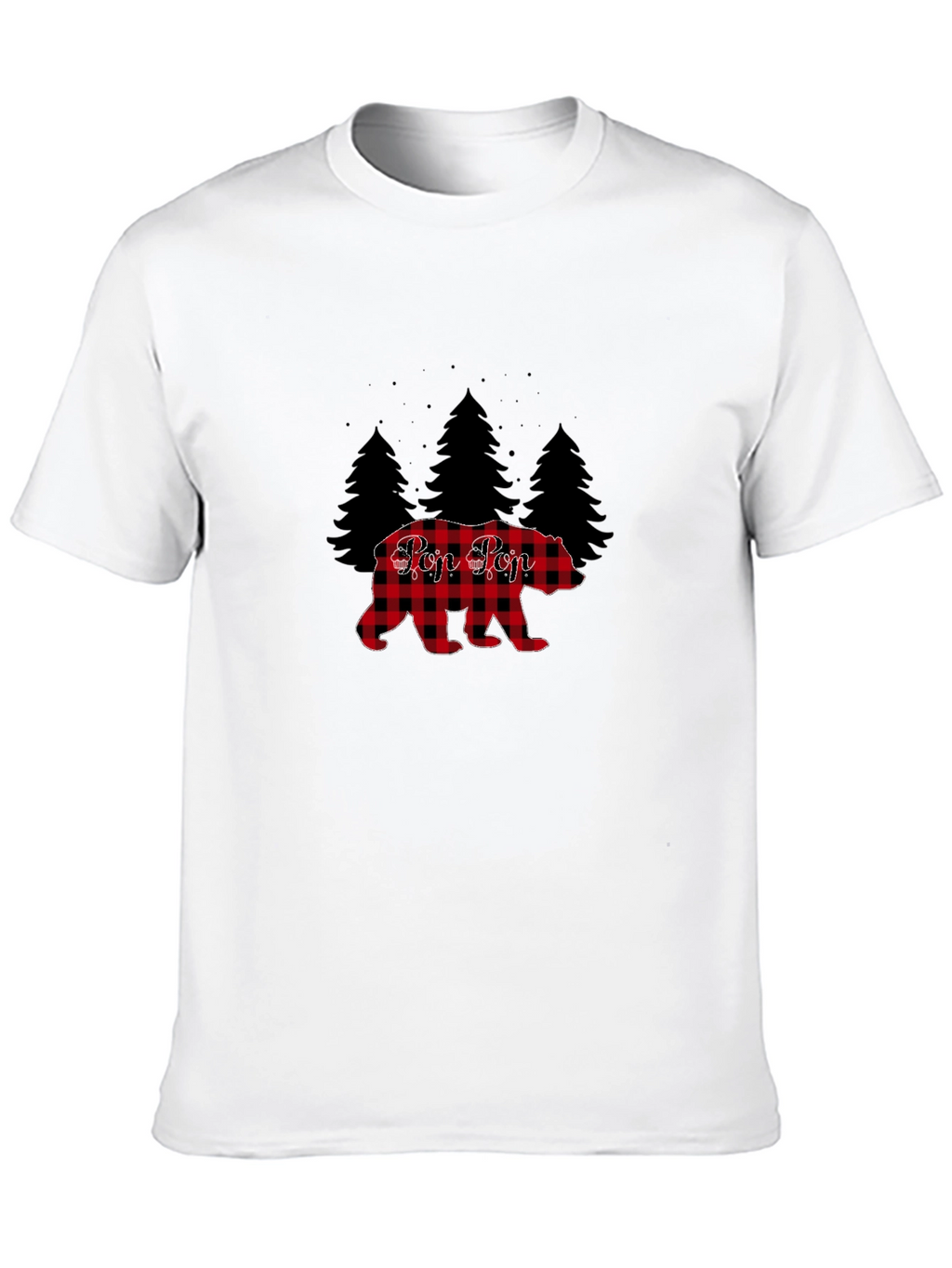 Pop Pop Buffalo Plaid Bear Tee