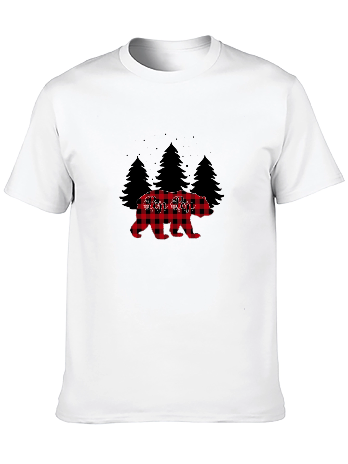 Pop Pop Buffalo Plaid Bear Tee
