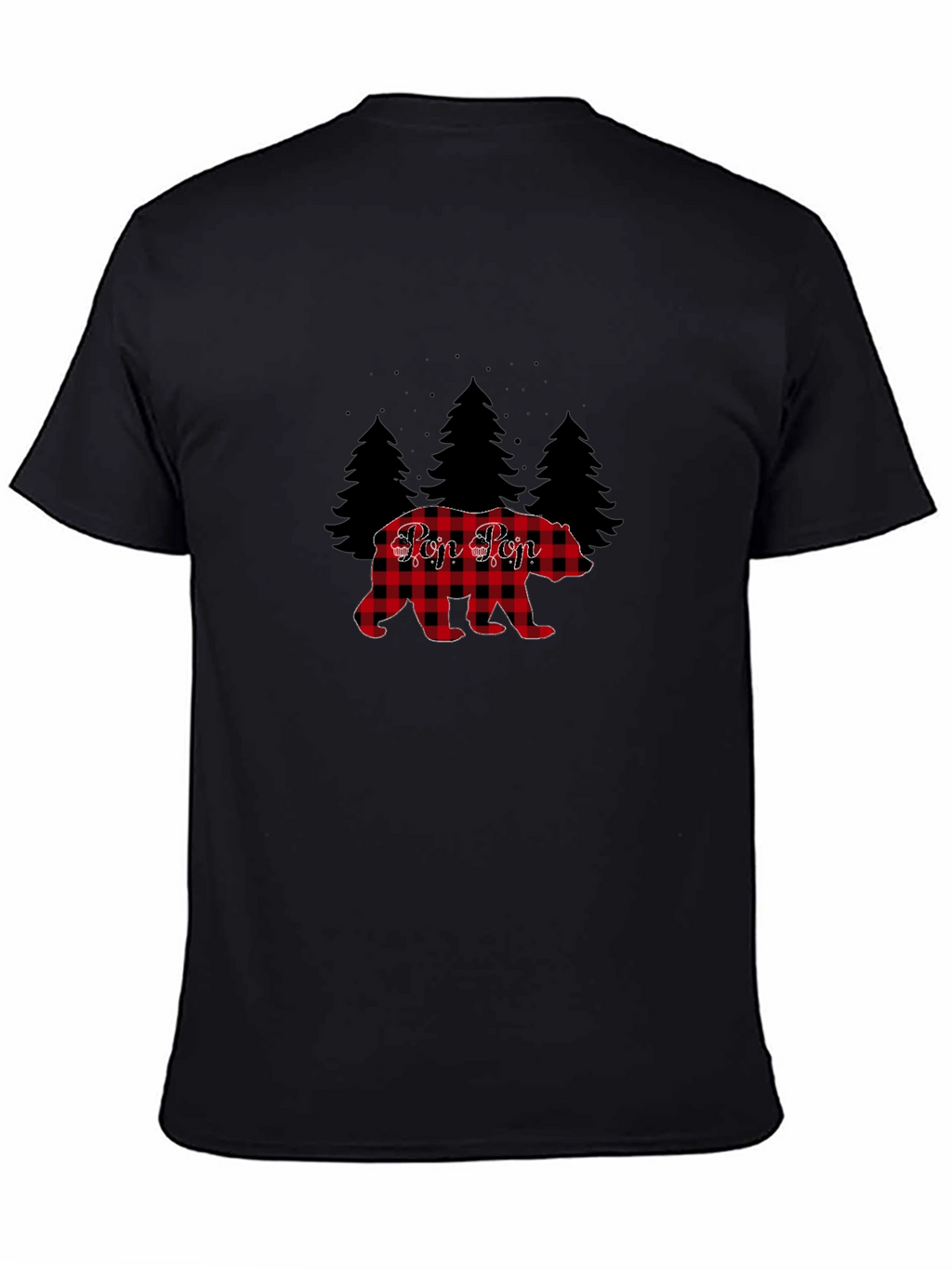 Pop Pop Buffalo Plaid Bear Tee