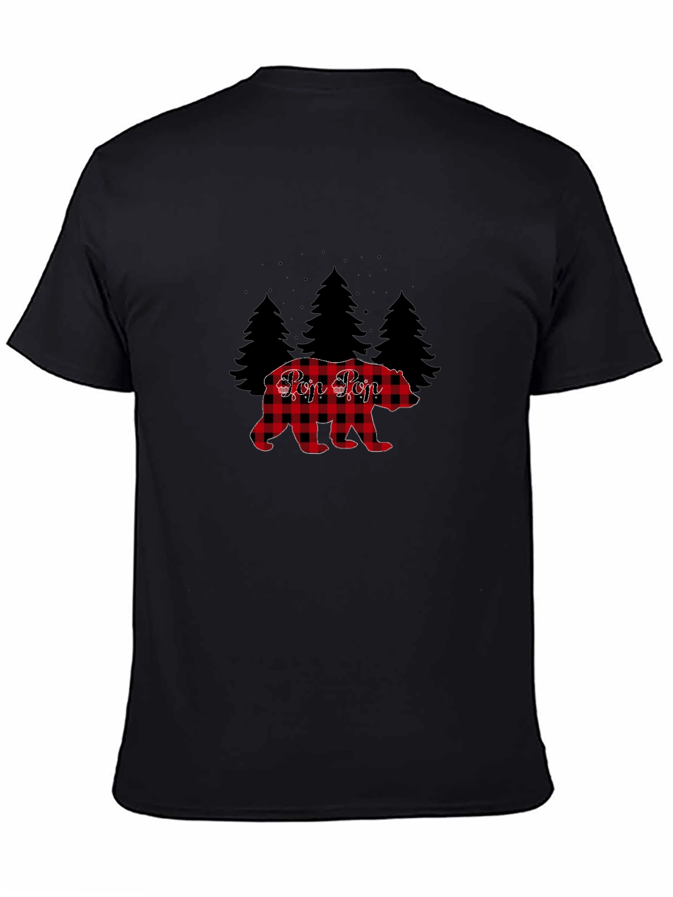 Pop Pop Buffalo Plaid Bear Tee