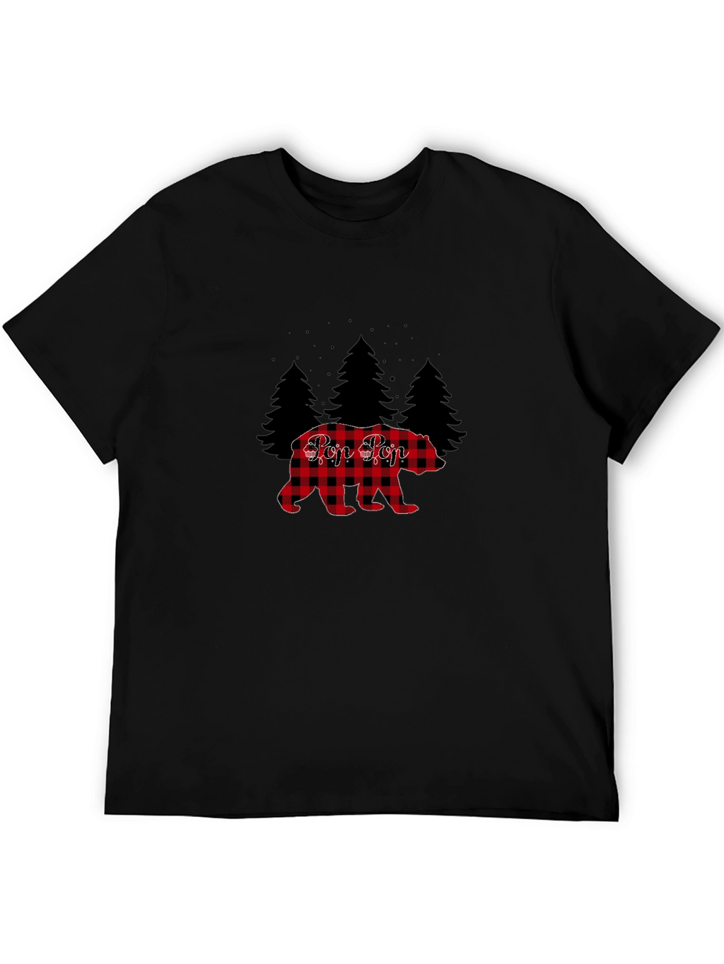 Pop Pop Buffalo Plaid Bear Tee