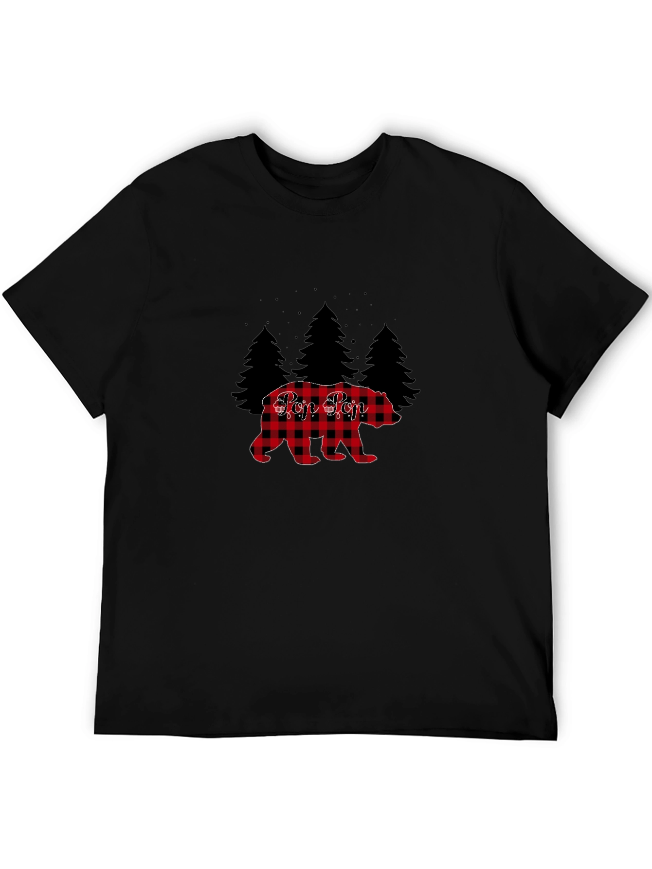 Pop Pop Buffalo Plaid Bear Tee