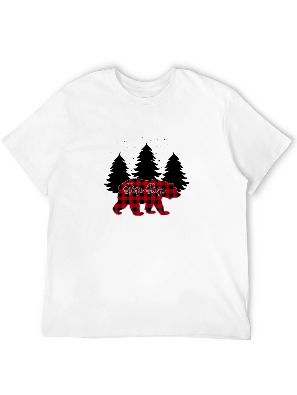 Pop Pop Buffalo Plaid Bear Tee