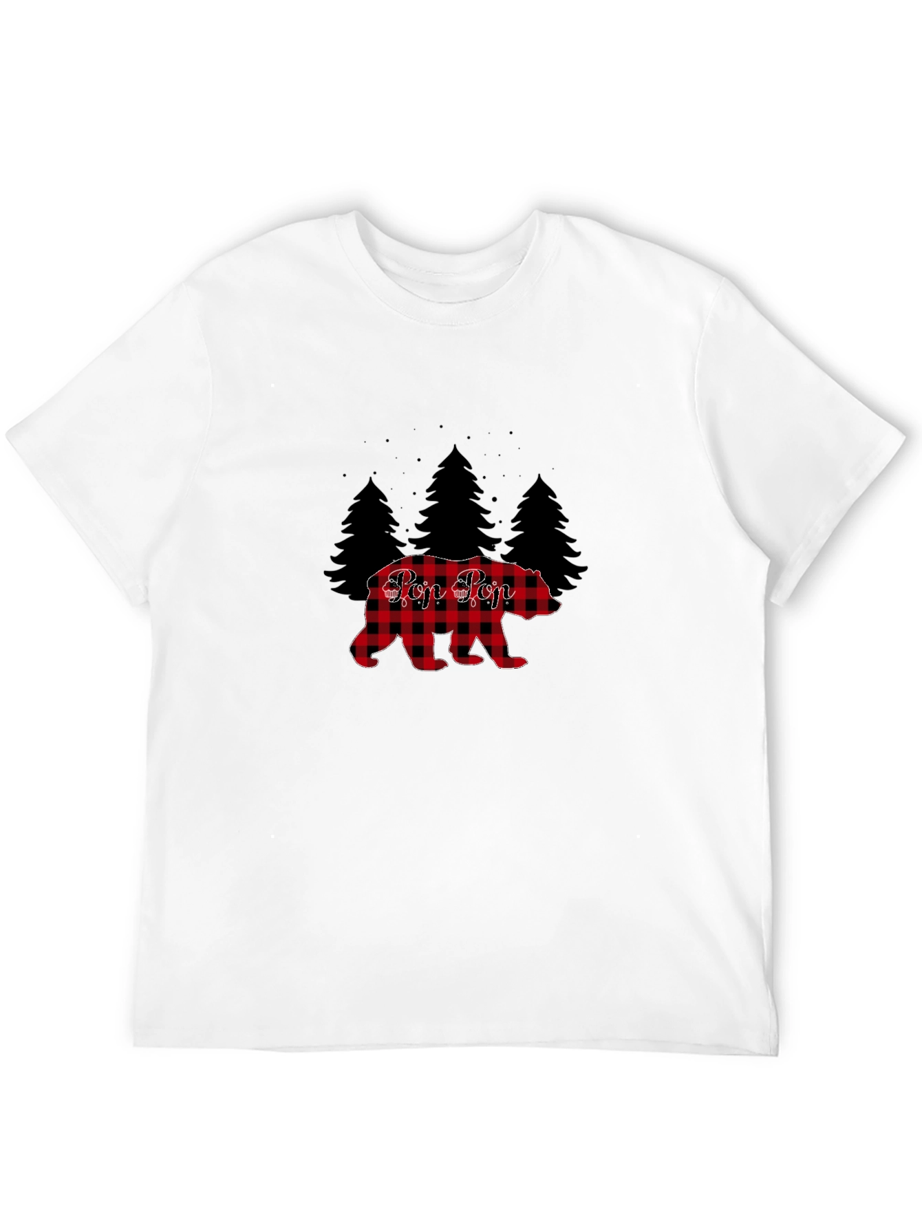 Pop Pop Buffalo Plaid Bear Tee