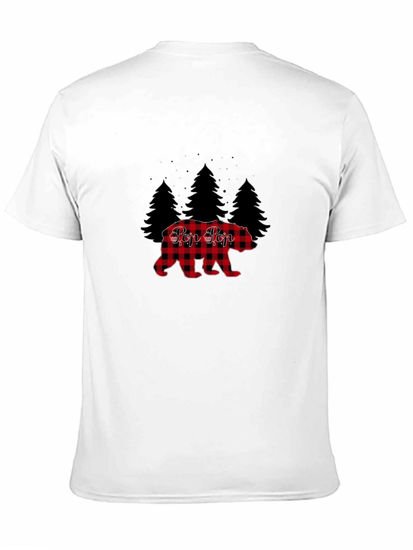Pop Pop Buffalo Plaid Bear Tee