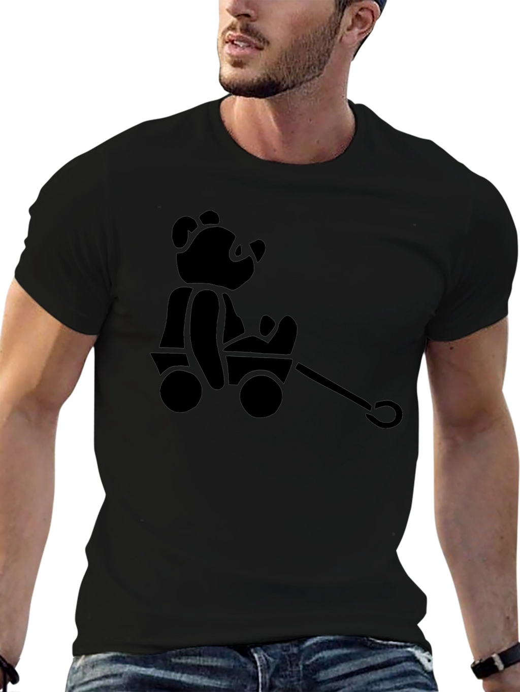 Black Bear Wagon T-Shirt - Classic Style
