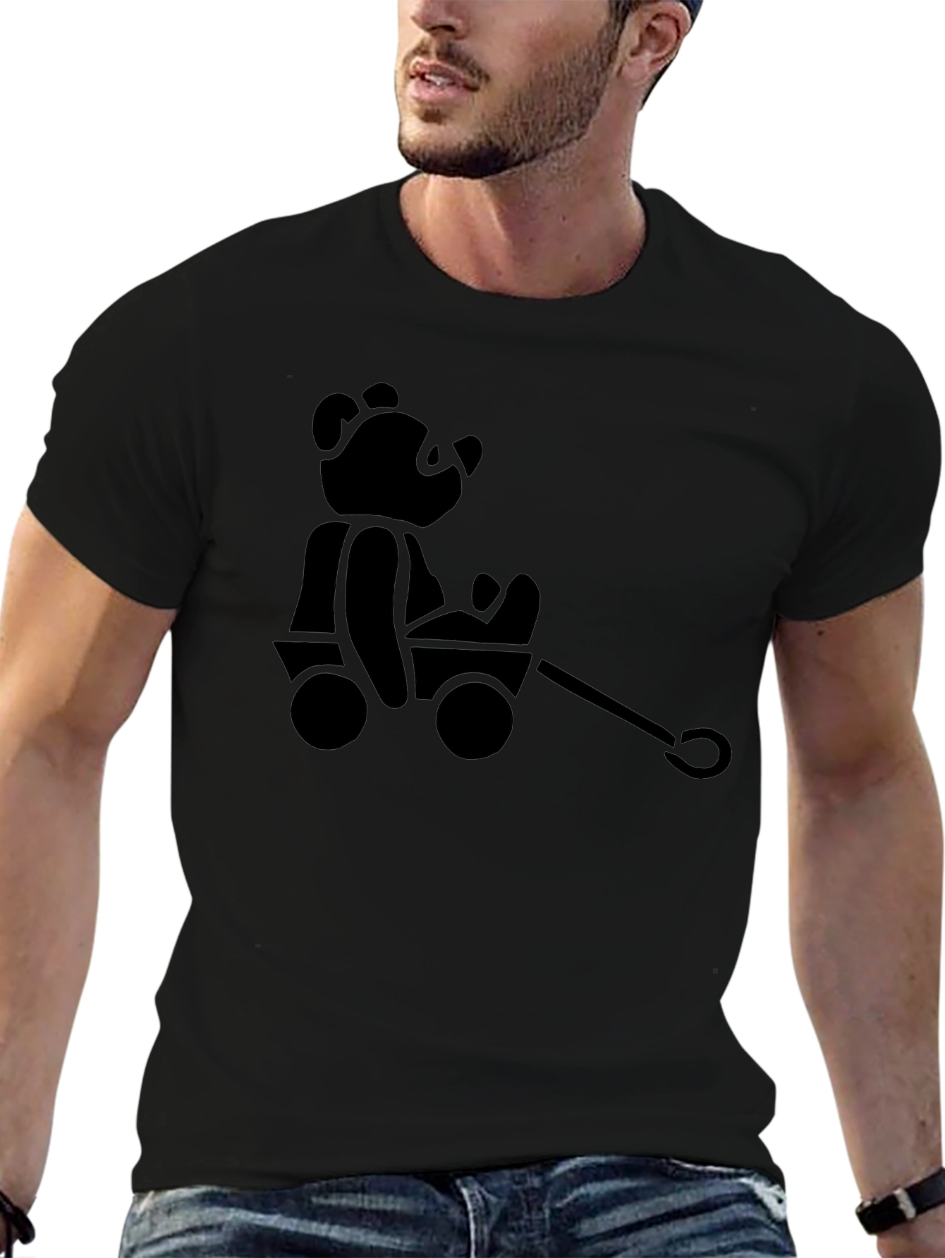 Black Bear Wagon T-Shirt - Classic Style