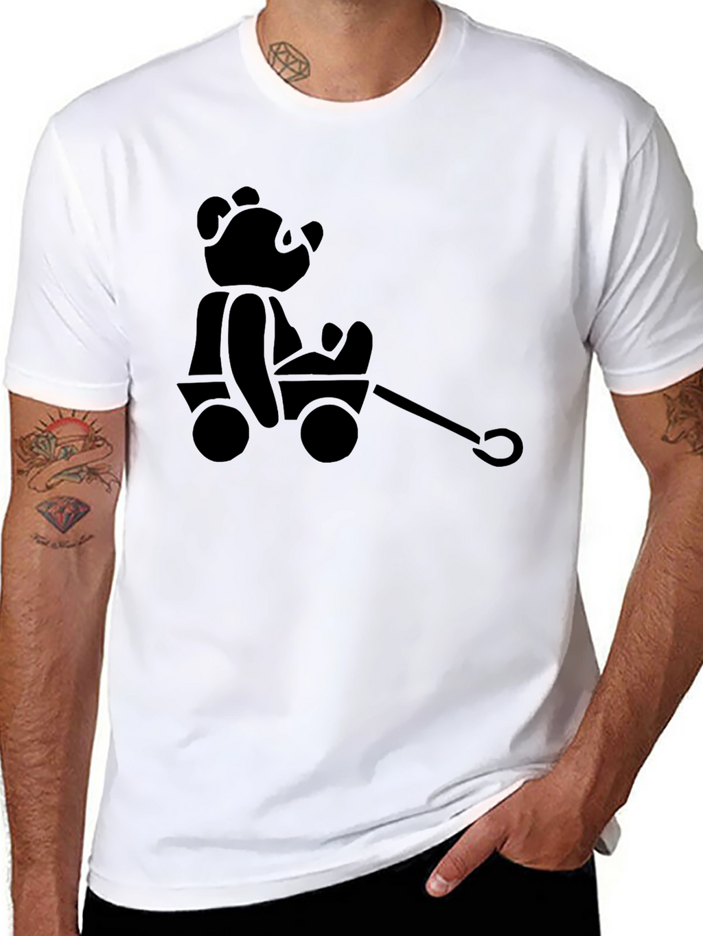 Black Bear Wagon T-Shirt - Classic Style