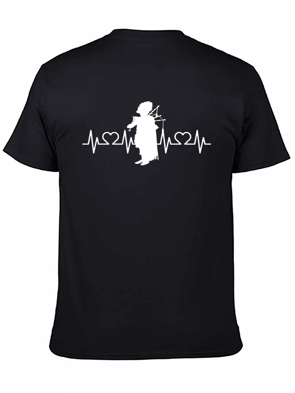 Bagpipe Heartbeat Black T-Shirt
