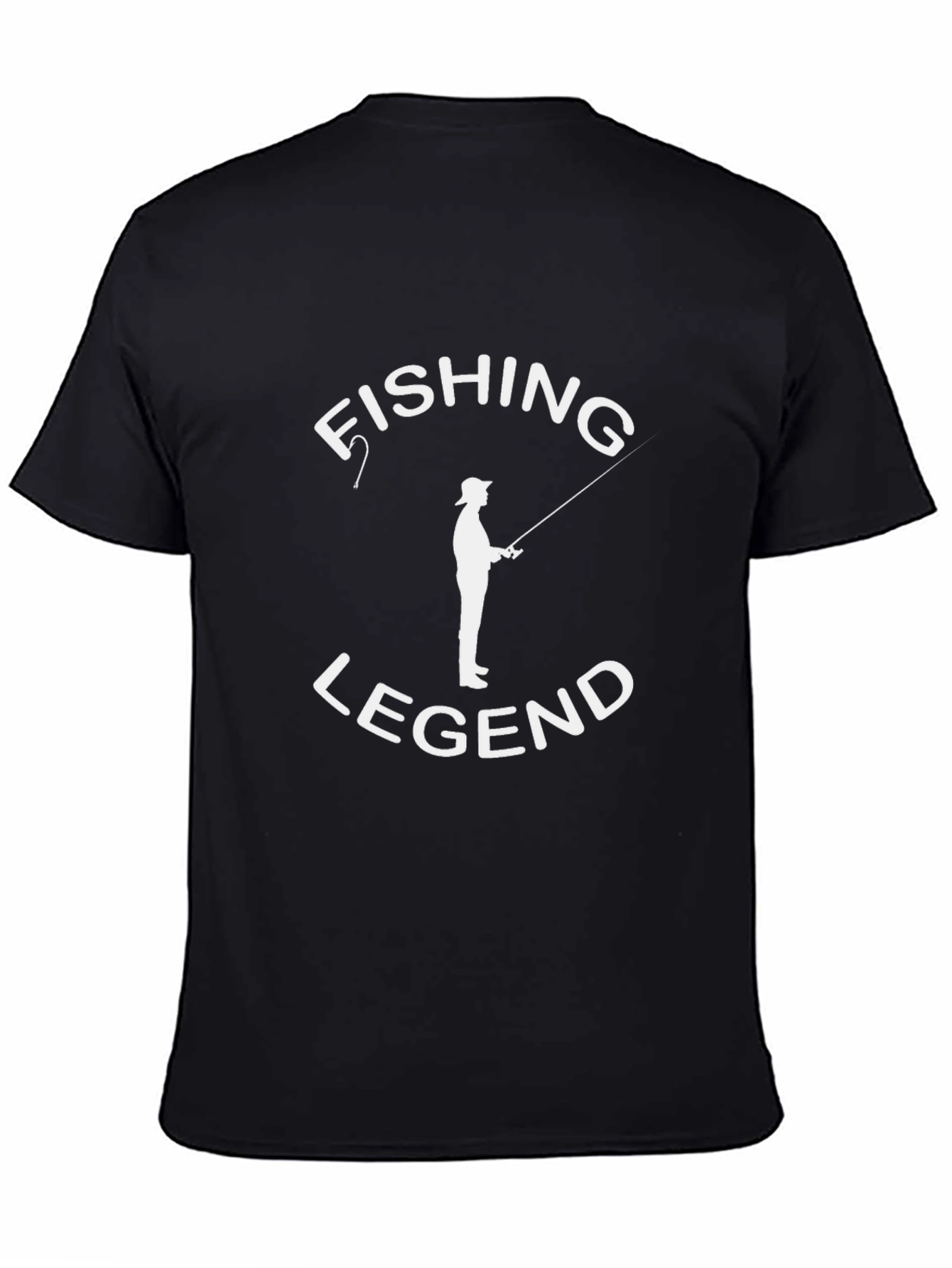 Fishing Legend Graphic Tee - Black Cotton T-Shirt