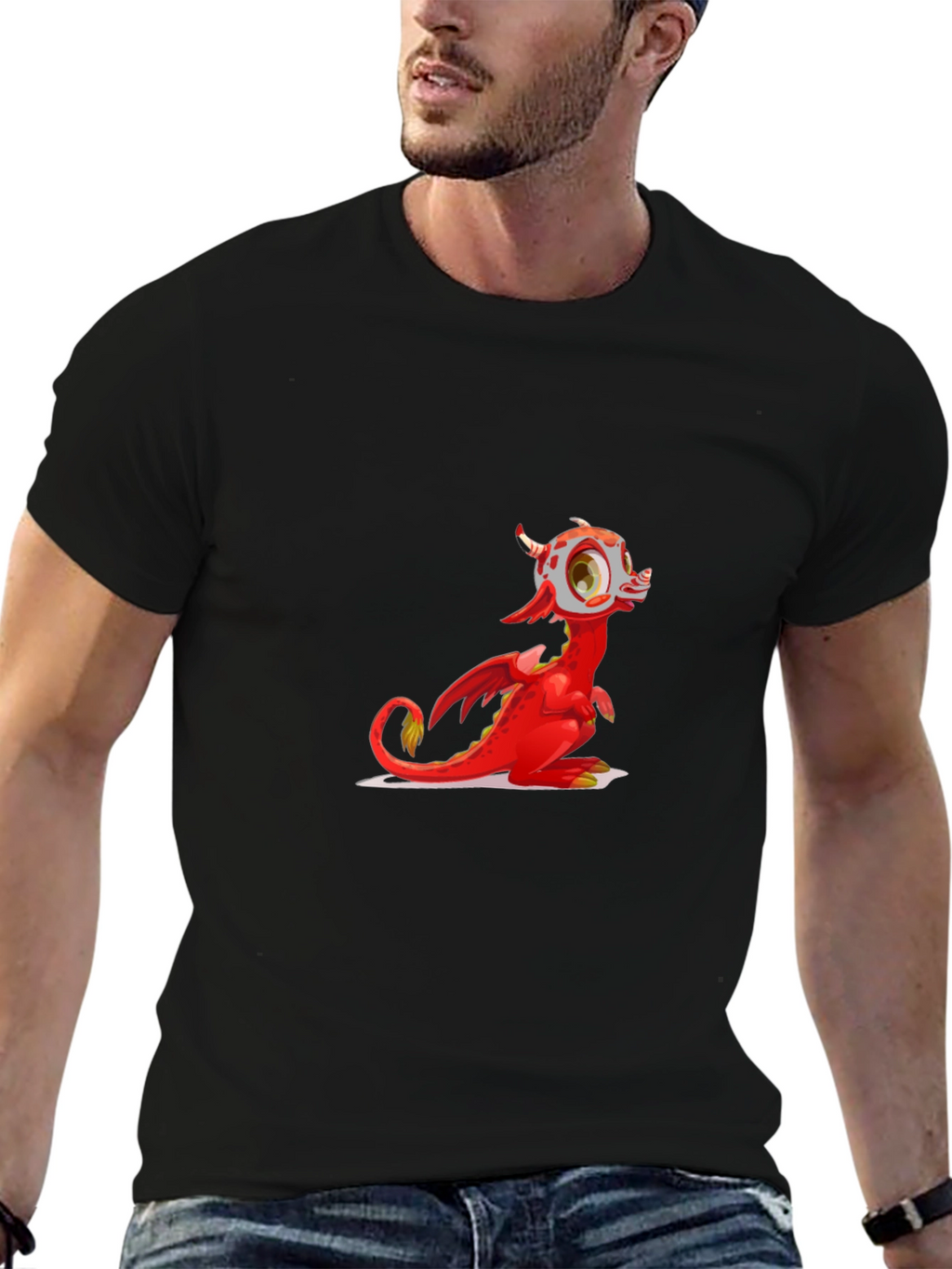 Red Dragon Graphic Tee - Fun Cartoon Style