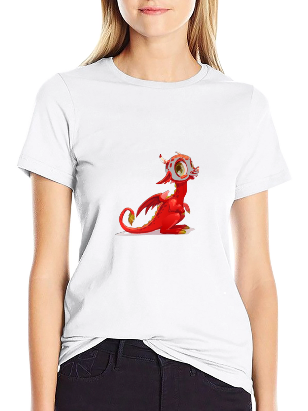 Red Dragon Graphic Tee - Fun Cartoon Style