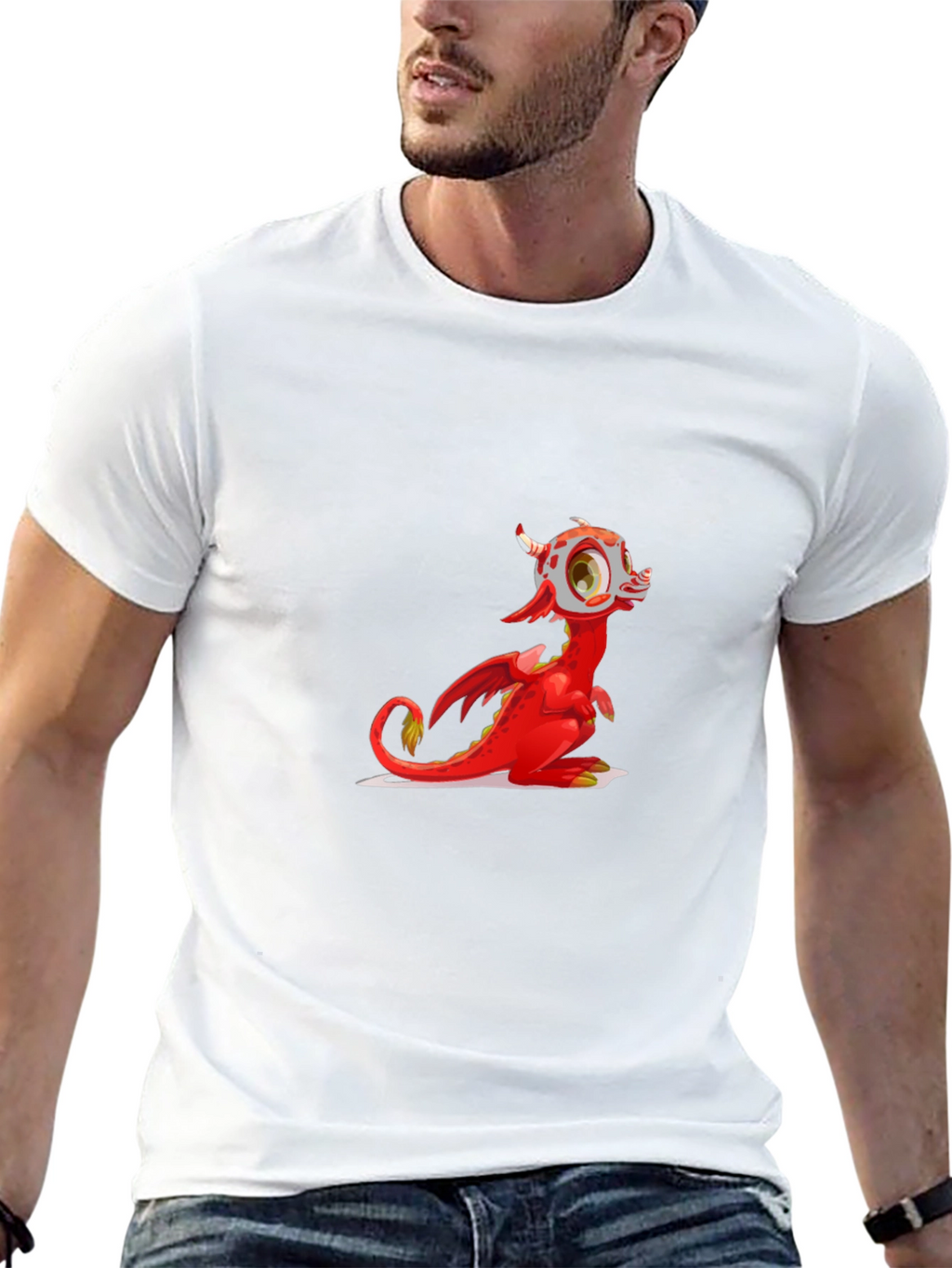 Red Dragon Graphic Tee - Fun Cartoon Style